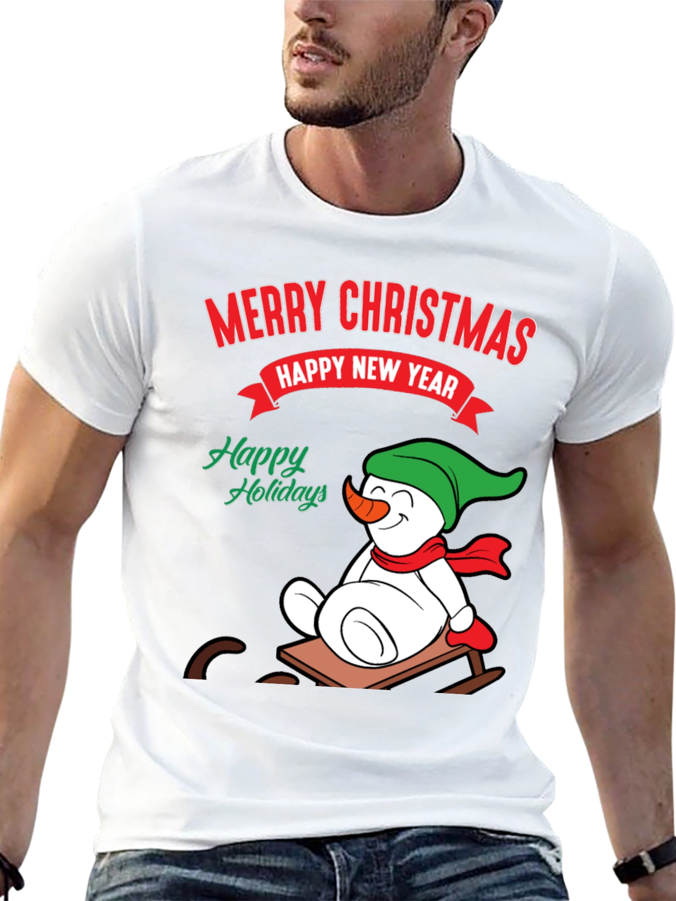 Festive Holiday T-Shirt: Merry Christmas & Happy New Year