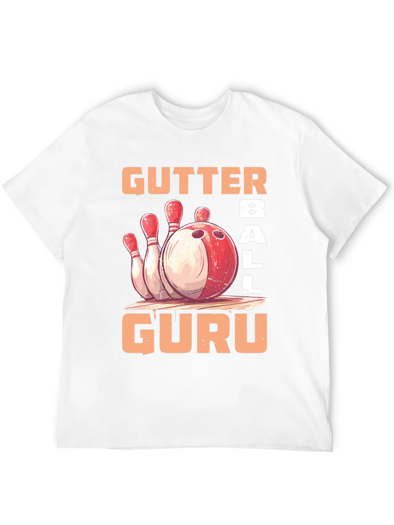 Gutter Ball Guru Bowling Graphic T-Shirt