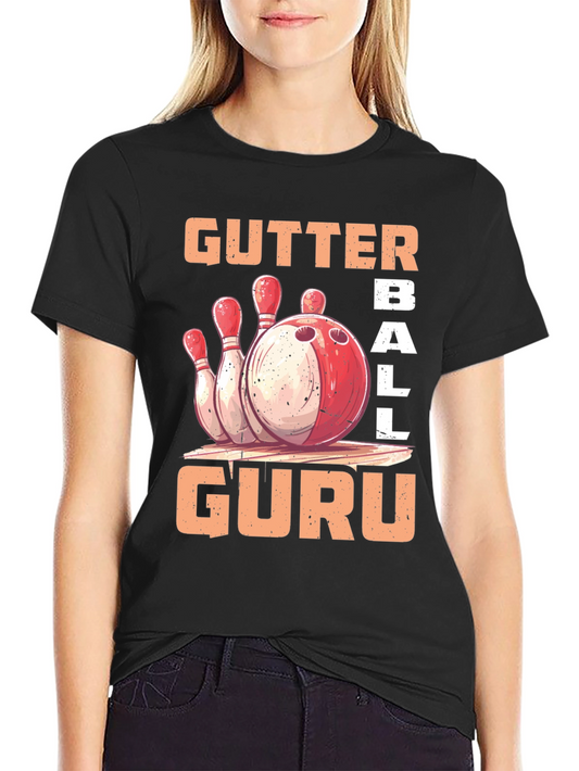 Gutter Ball Guru Bowling Graphic T-Shirt
