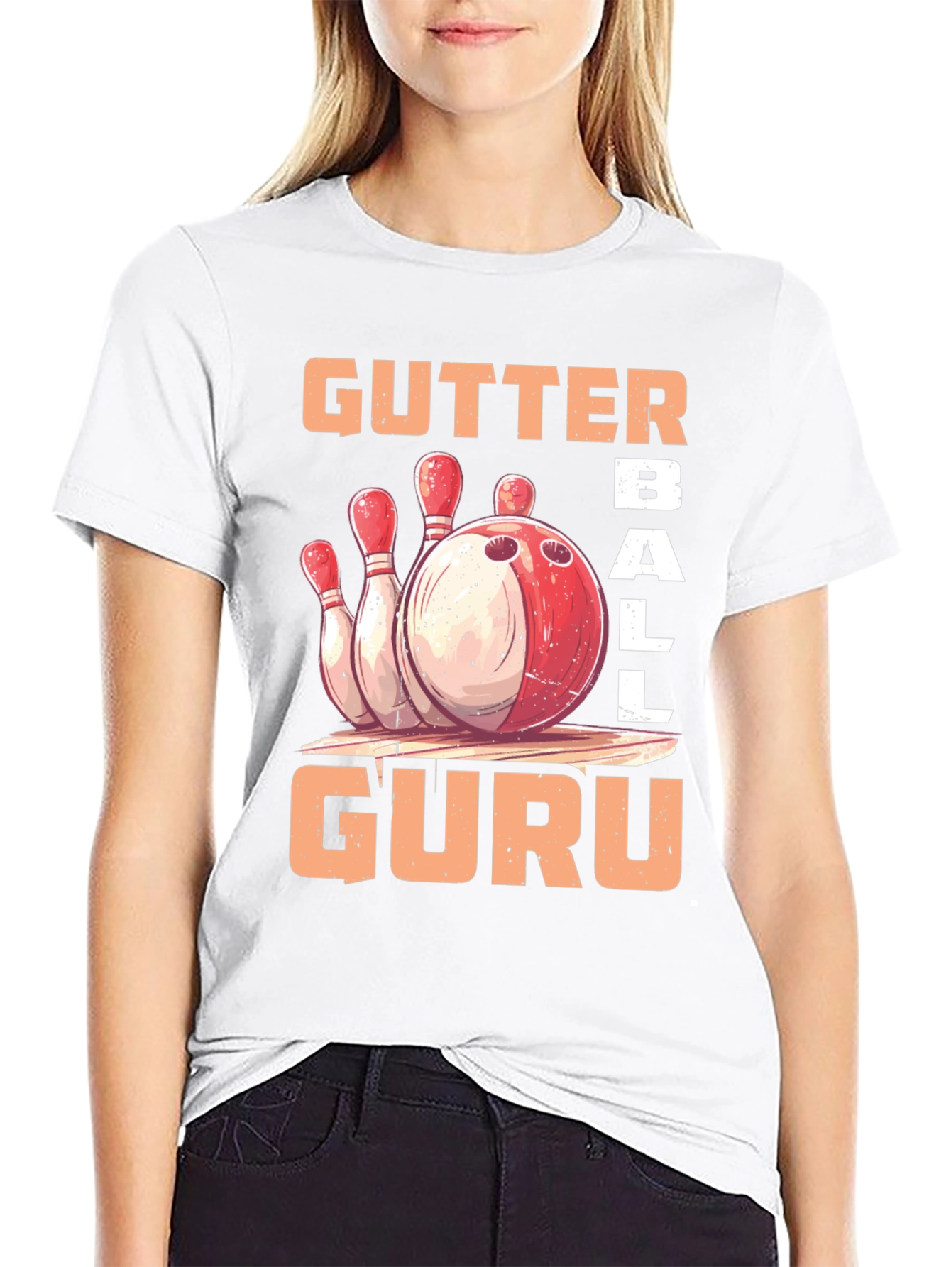 Gutter Ball Guru Bowling Graphic T-Shirt