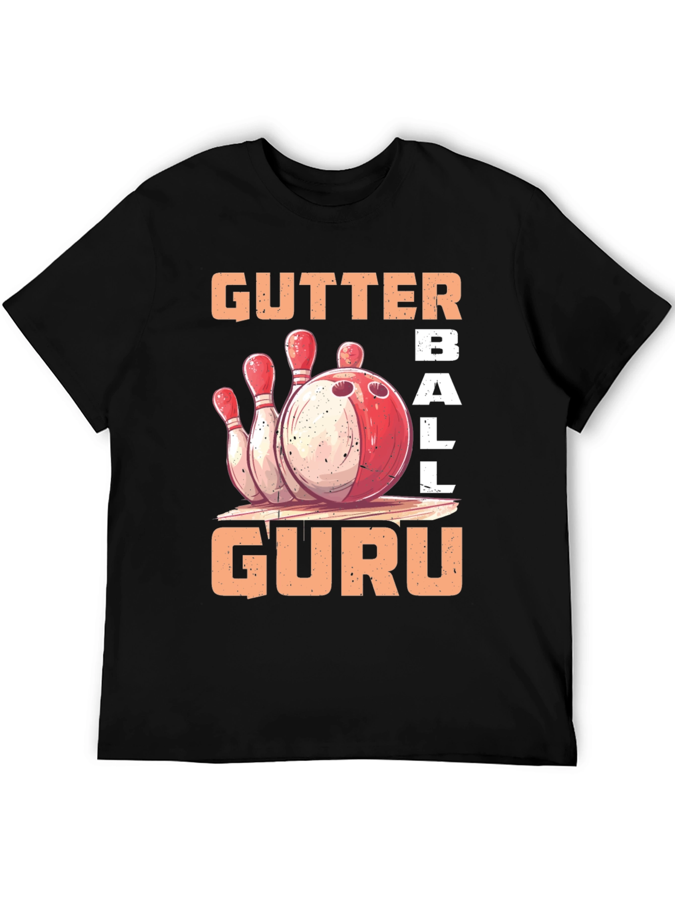 Gutter Ball Guru Bowling Graphic T-Shirt