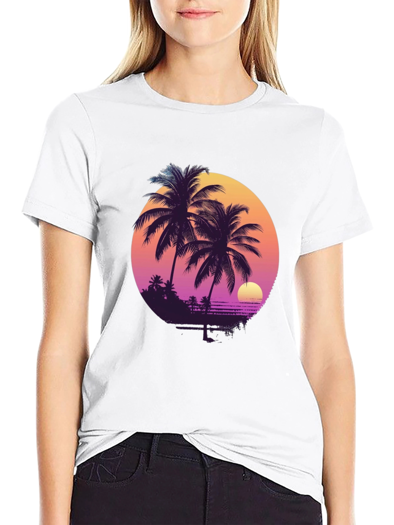 Retro Sunset Palm Tree T-Shirt