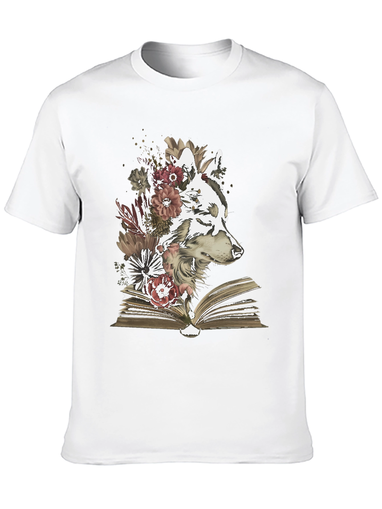 Wolf & Book Floral Graphic Tee
