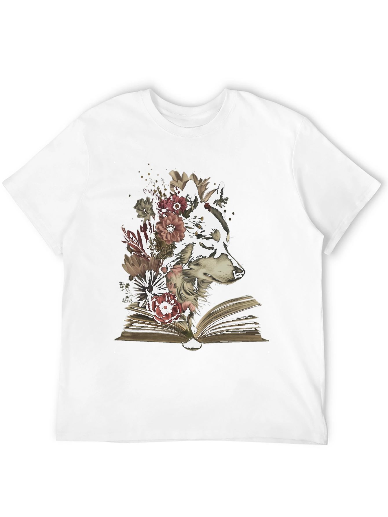 Wolf & Book Floral Graphic Tee