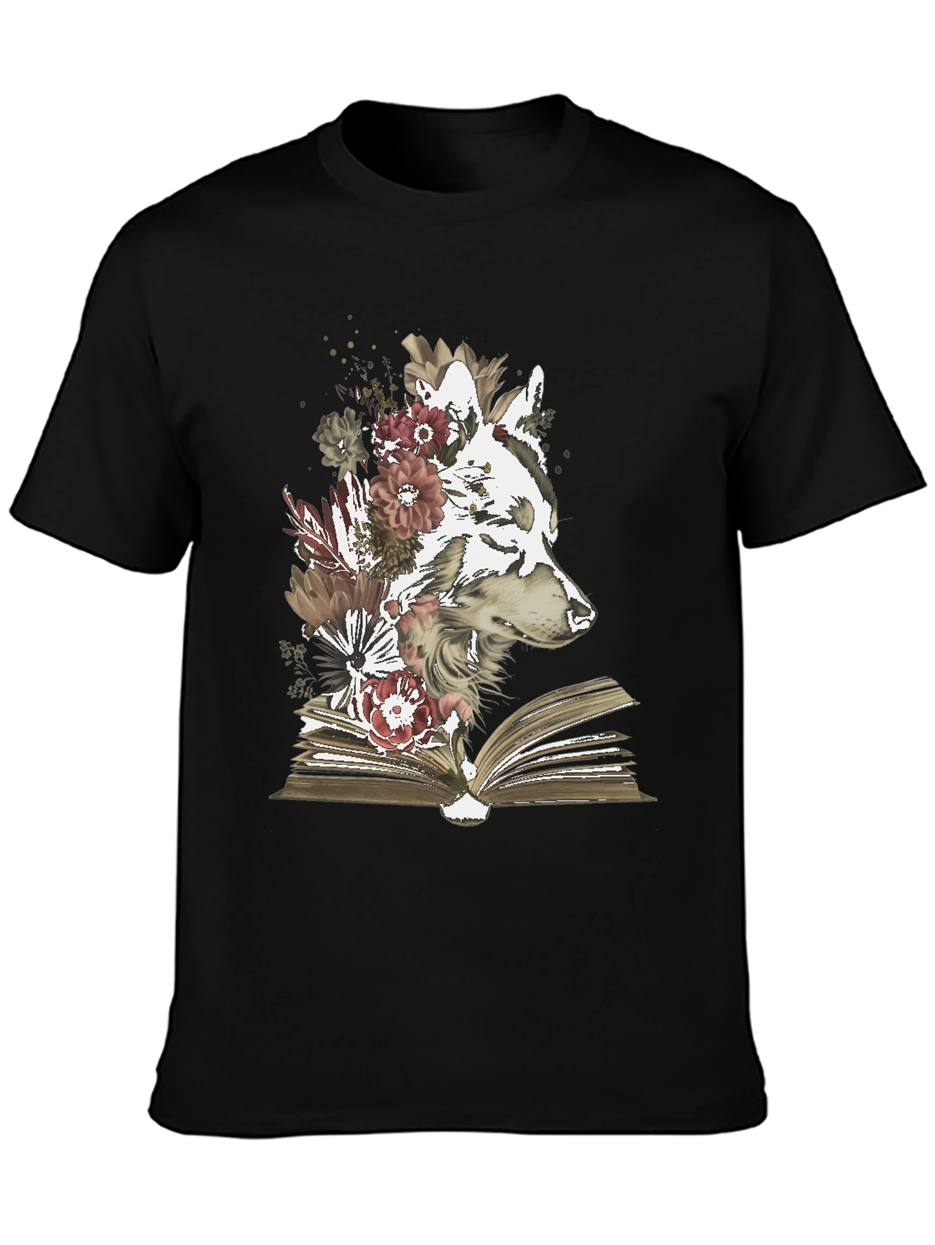 Wolf & Book Floral Graphic Tee
