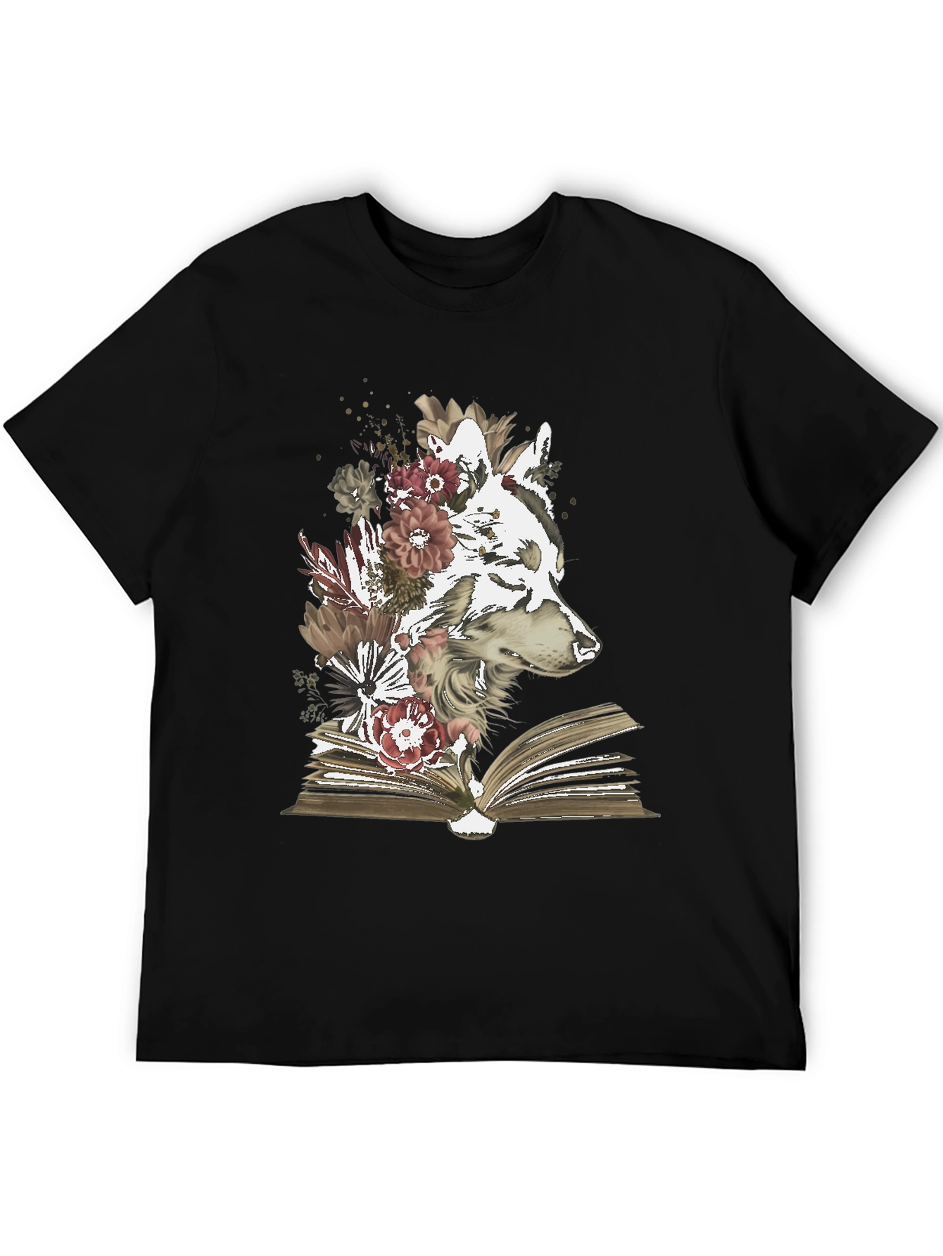 Wolf & Book Floral Graphic Tee