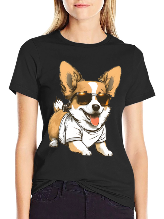 Cool Corgi Graphic Tee - Mens Black T-Shirt