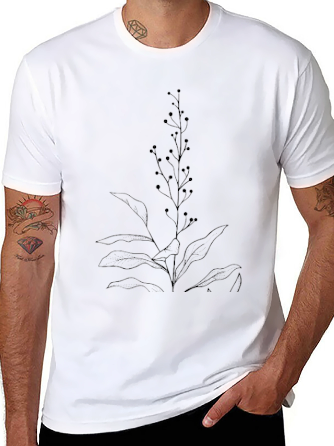 Botanical Graphic Black T-Shirt