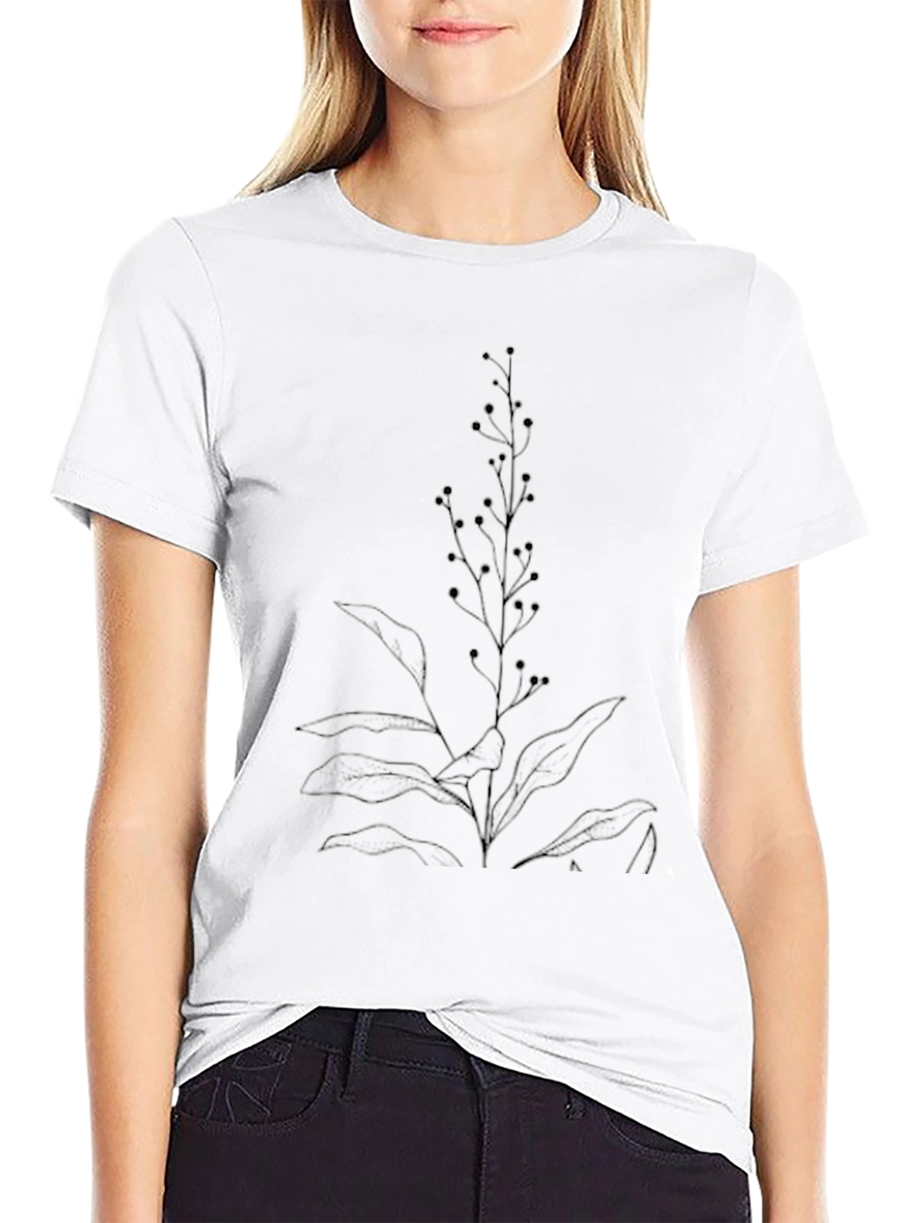 Botanical Graphic Black T-Shirt