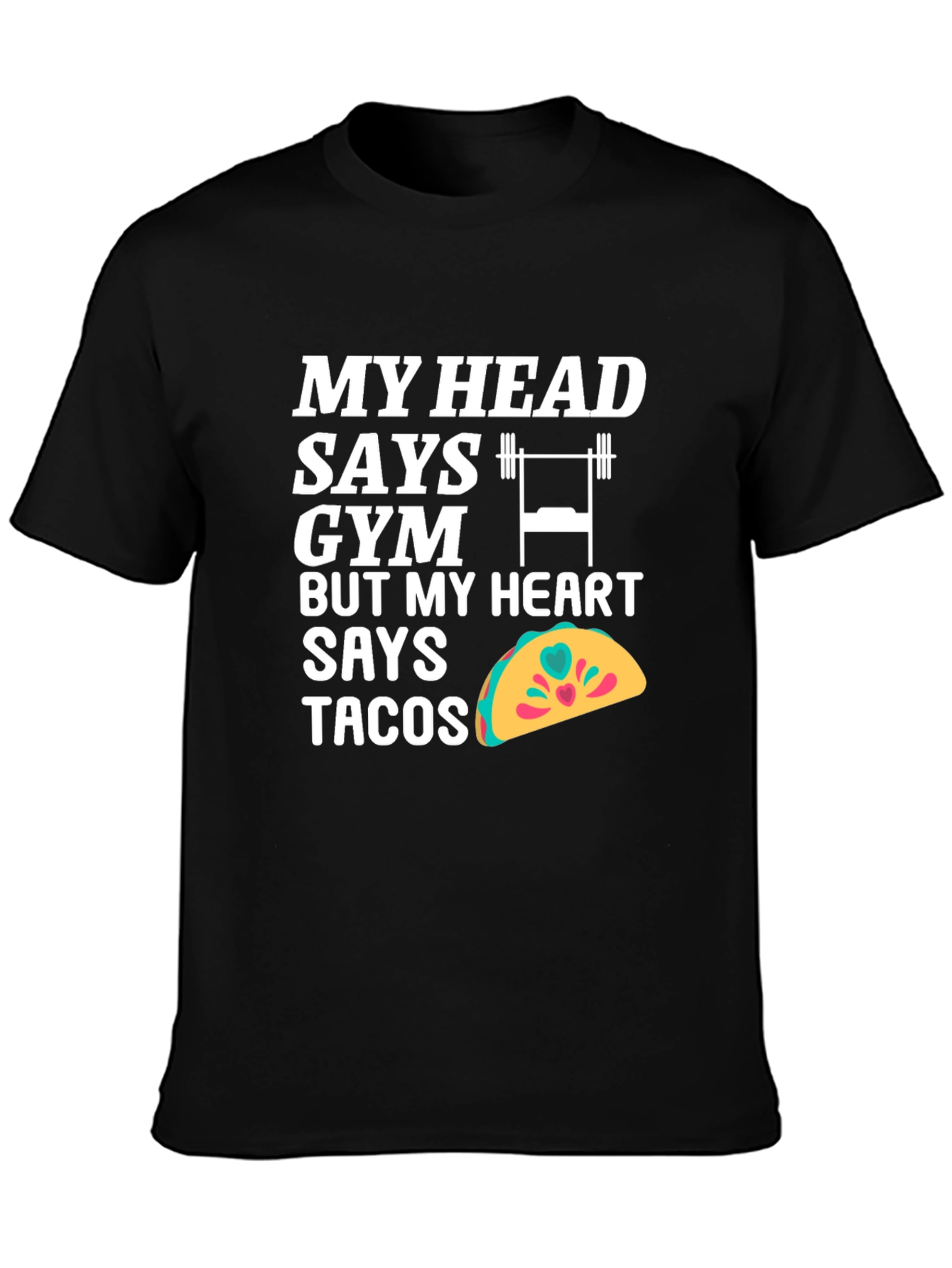 Funny Gym and Tacos Graphic T-Shirt