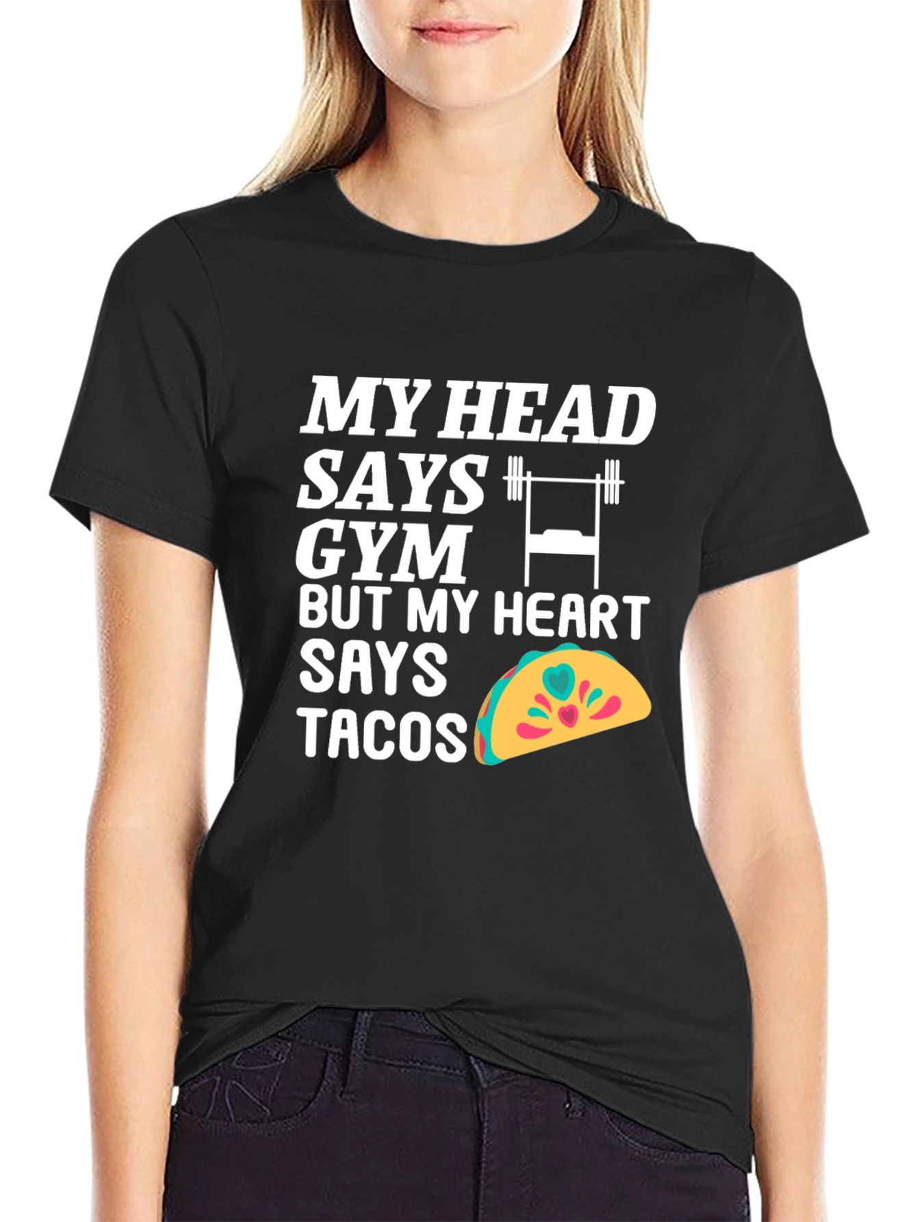 Funny Gym and Tacos Graphic T-Shirt