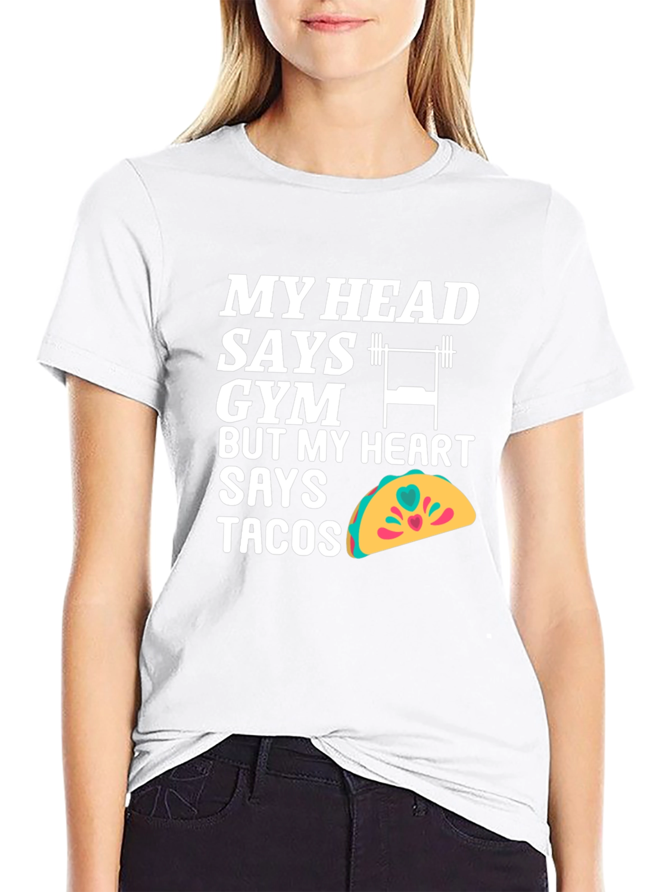 Funny Gym and Tacos Graphic T-Shirt