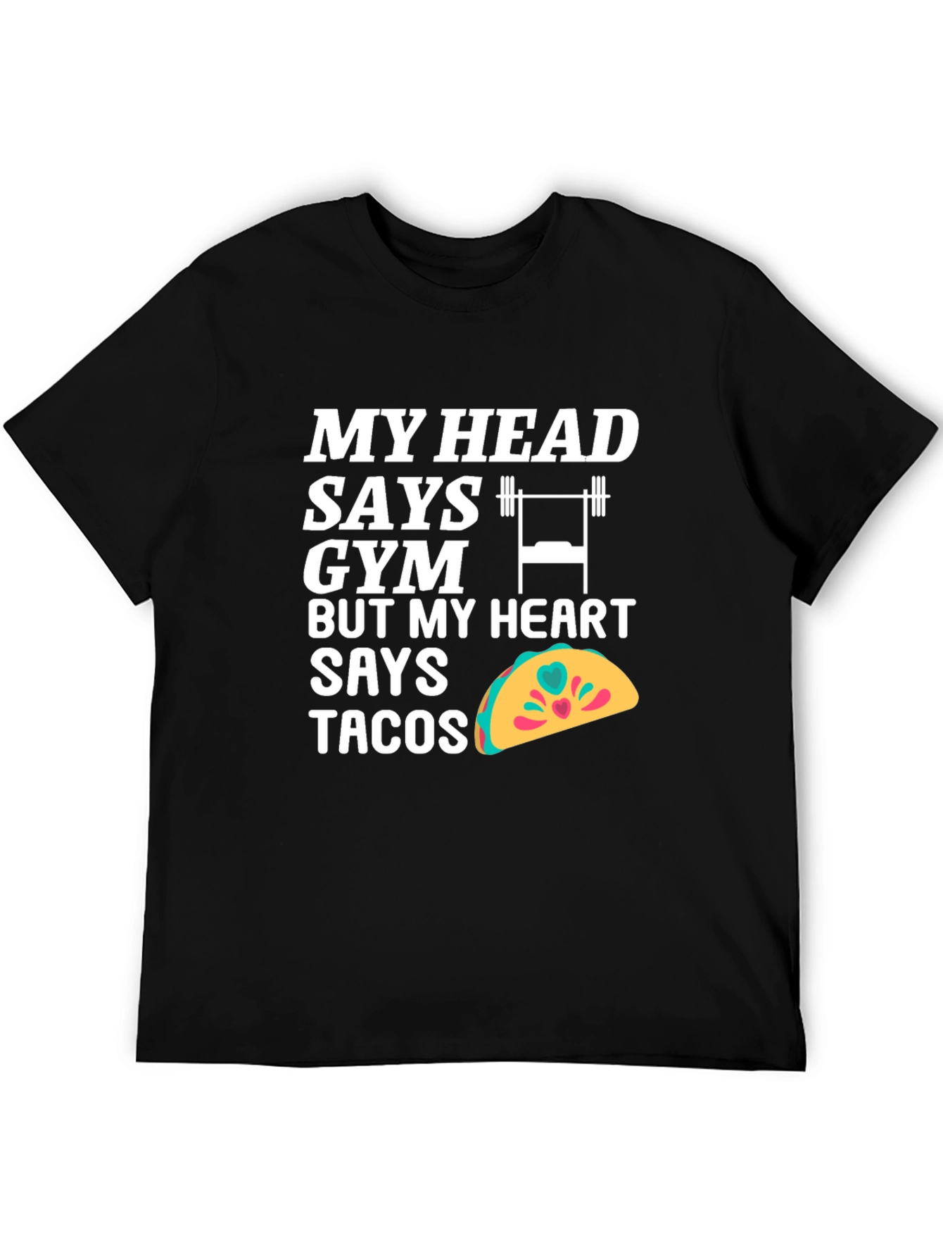 Funny Gym and Tacos Graphic T-Shirt