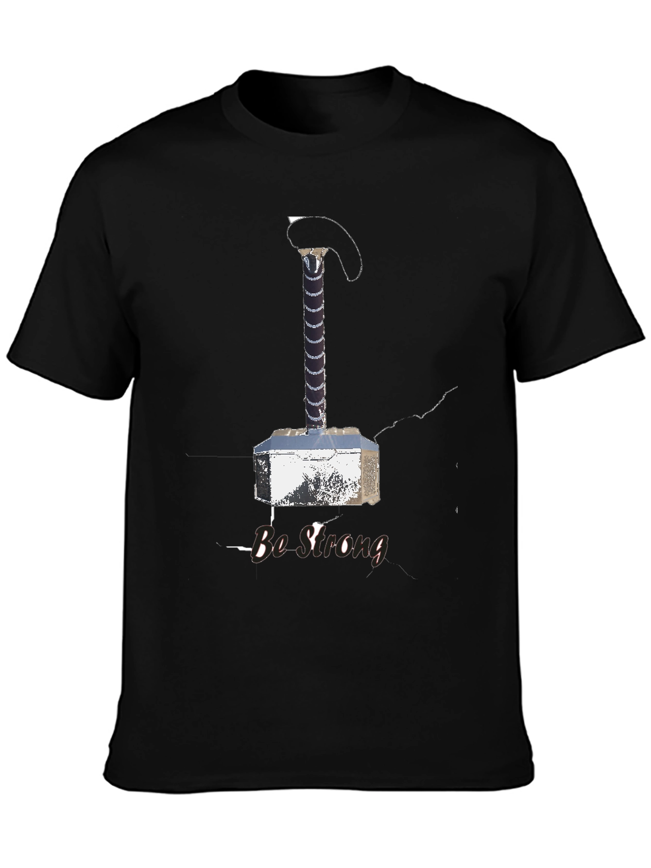 Be Strong Thor Hammer T-Shirt - Black