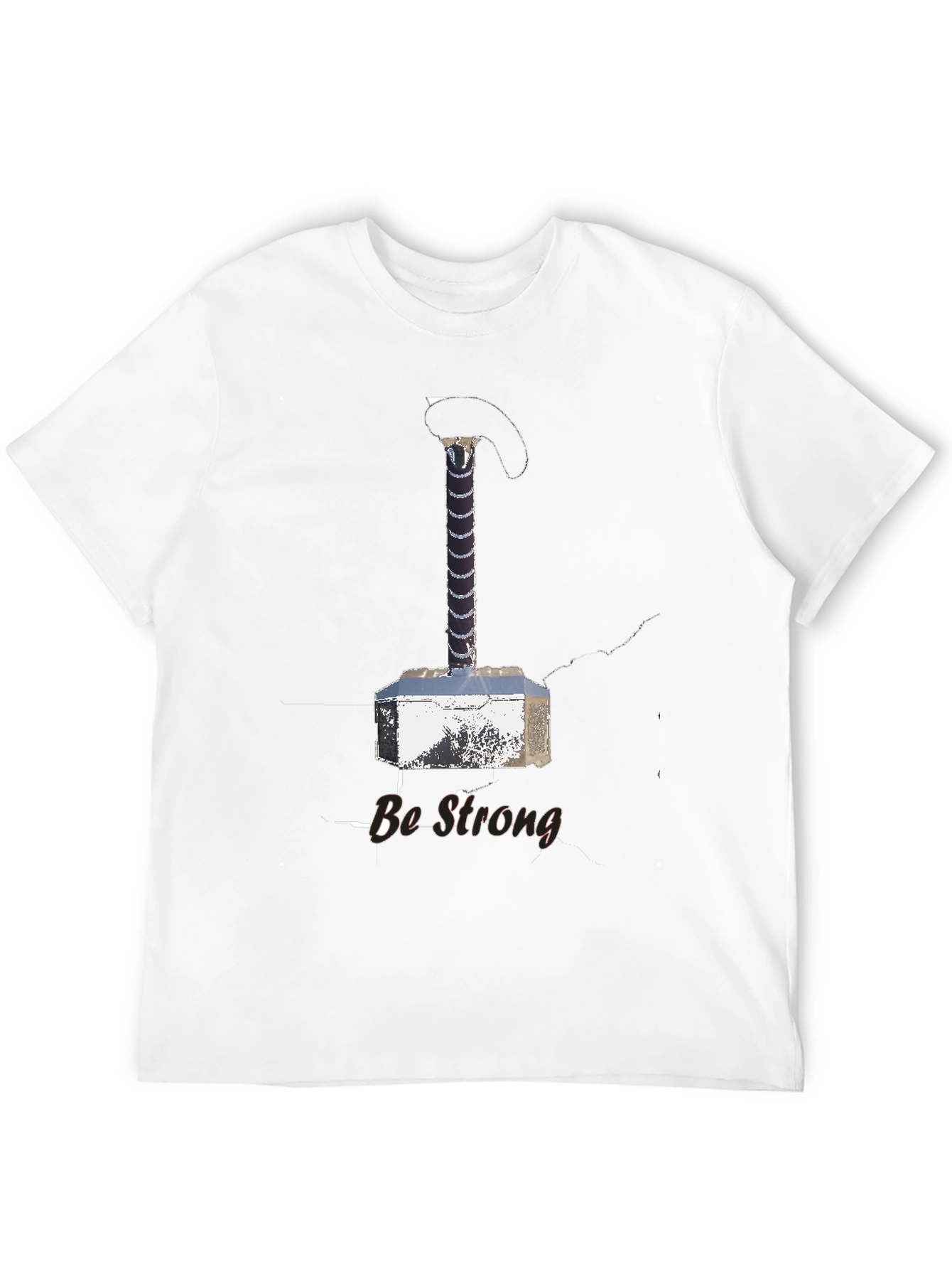 Be Strong Thor Hammer T-Shirt - Black