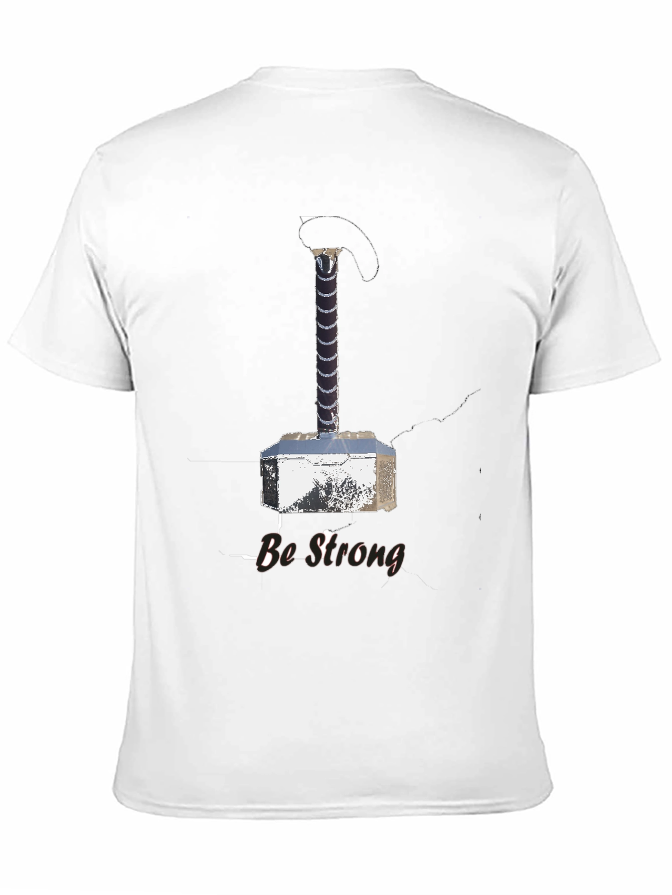 Be Strong Thor Hammer T-Shirt - Black