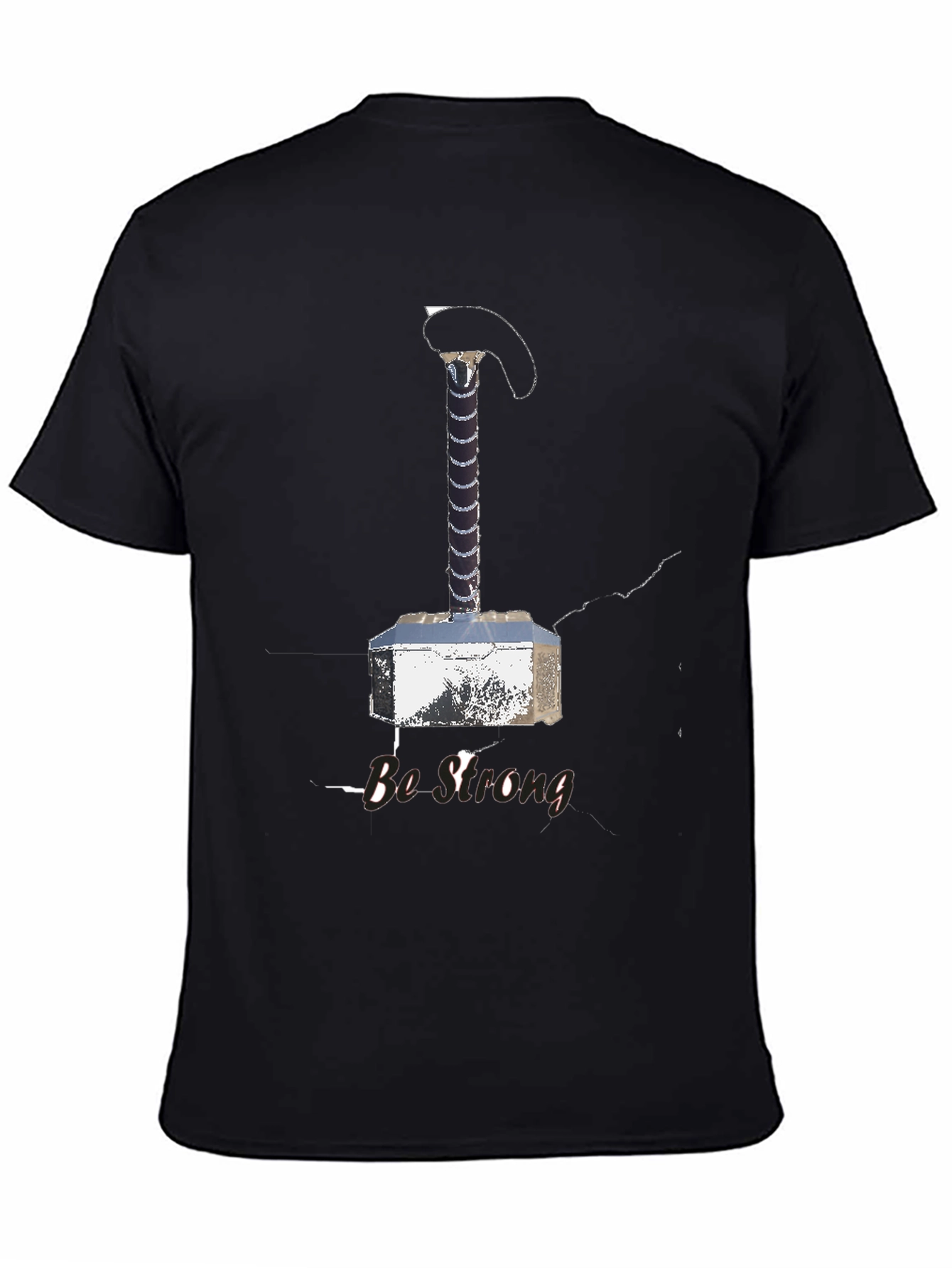 Be Strong Thor Hammer T-Shirt - Black