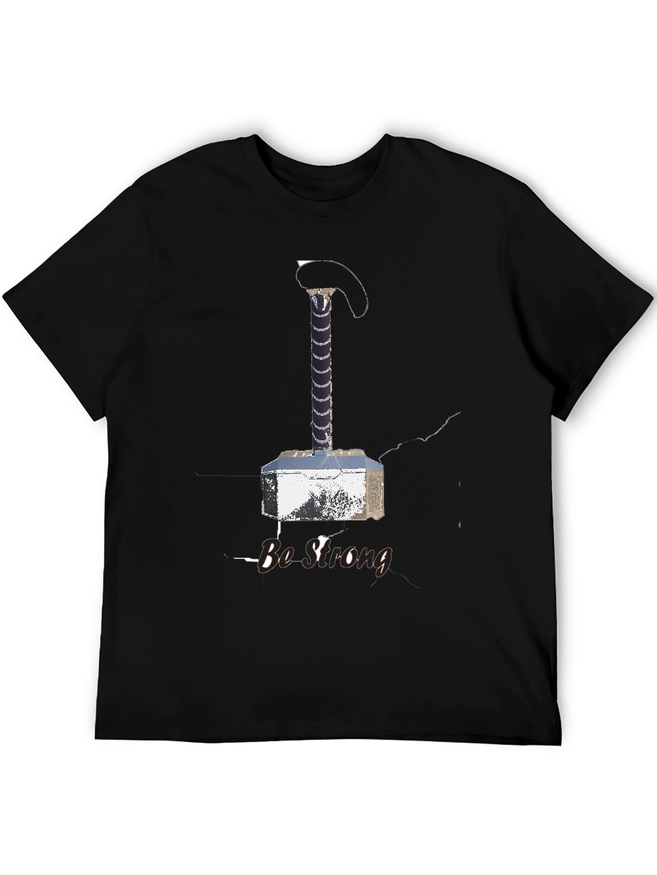 Be Strong Thor Hammer T-Shirt - Black