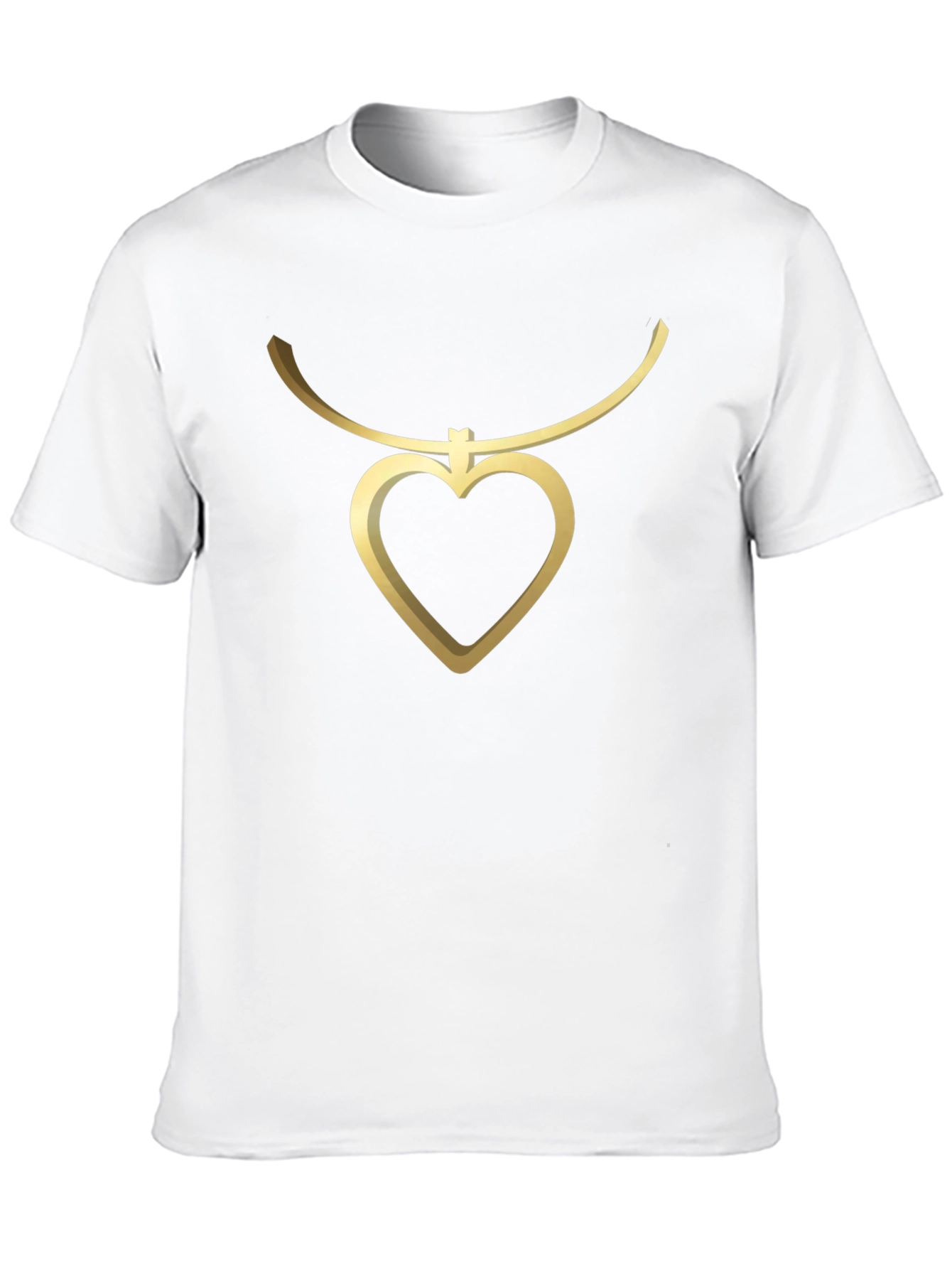Heart Pendant Tee - Stylish Mens Black T-Shirt