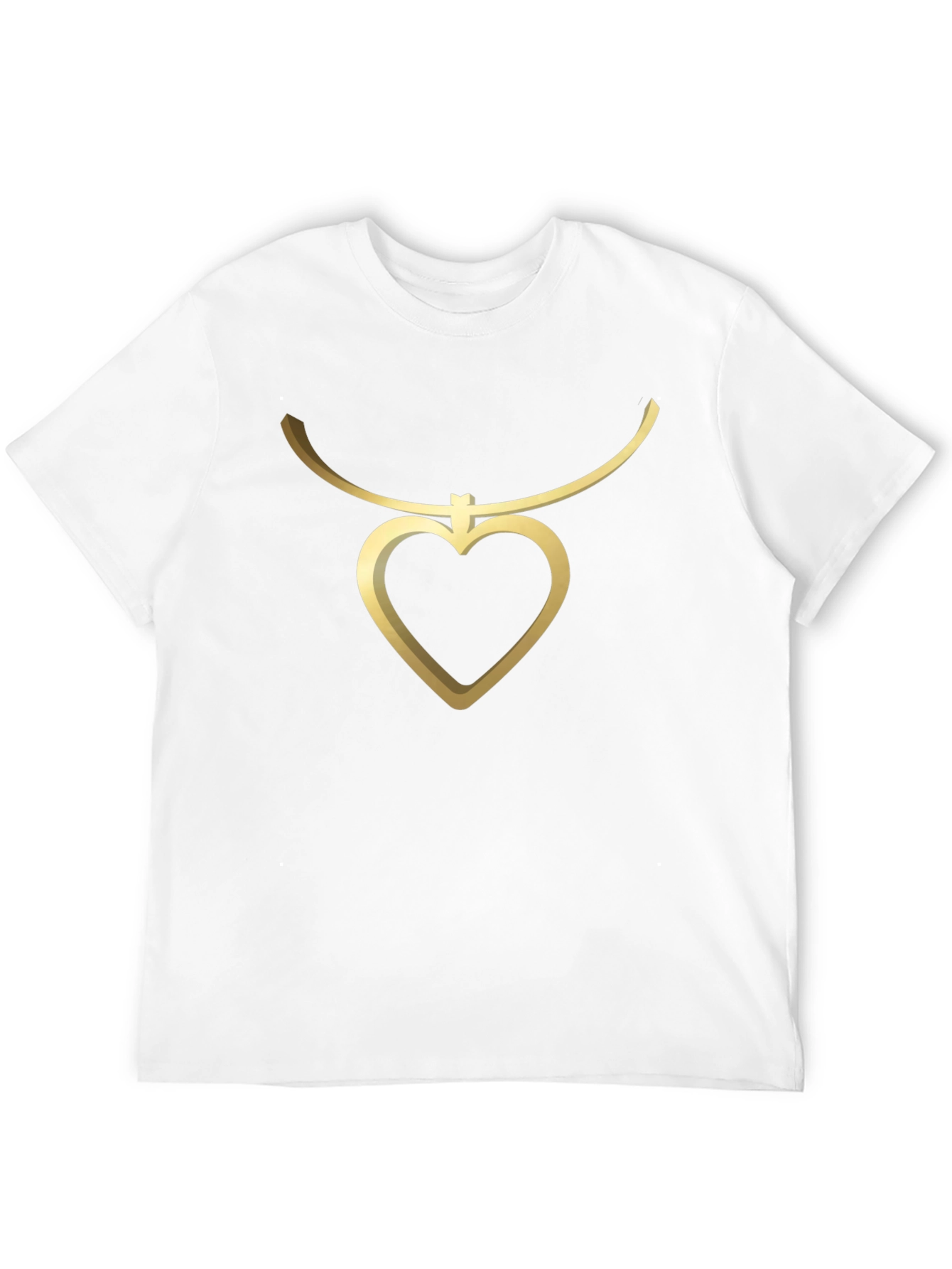Heart Pendant Tee - Stylish Mens Black T-Shirt