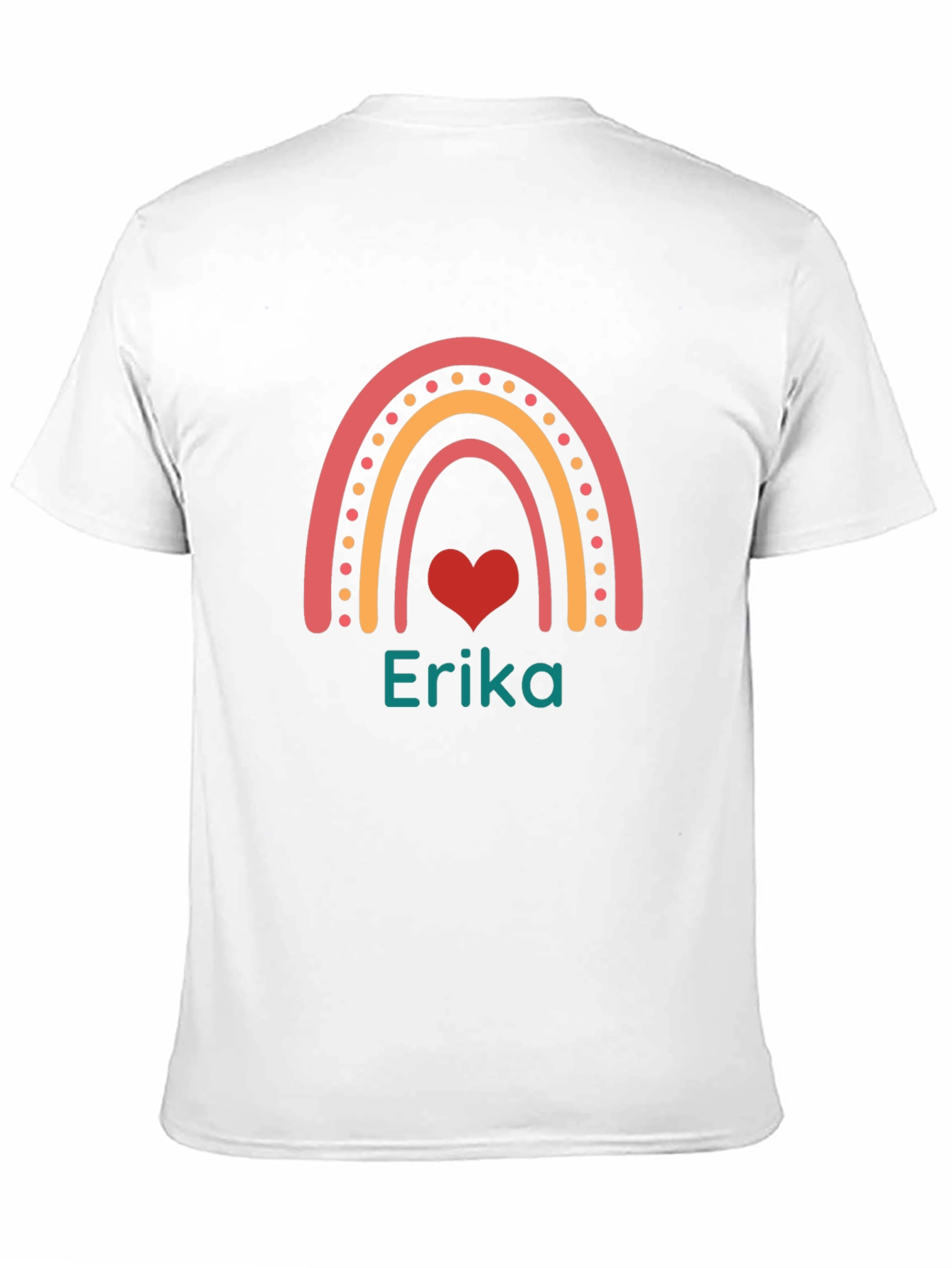 Personalized Erika Rainbow Heart T-Shirt