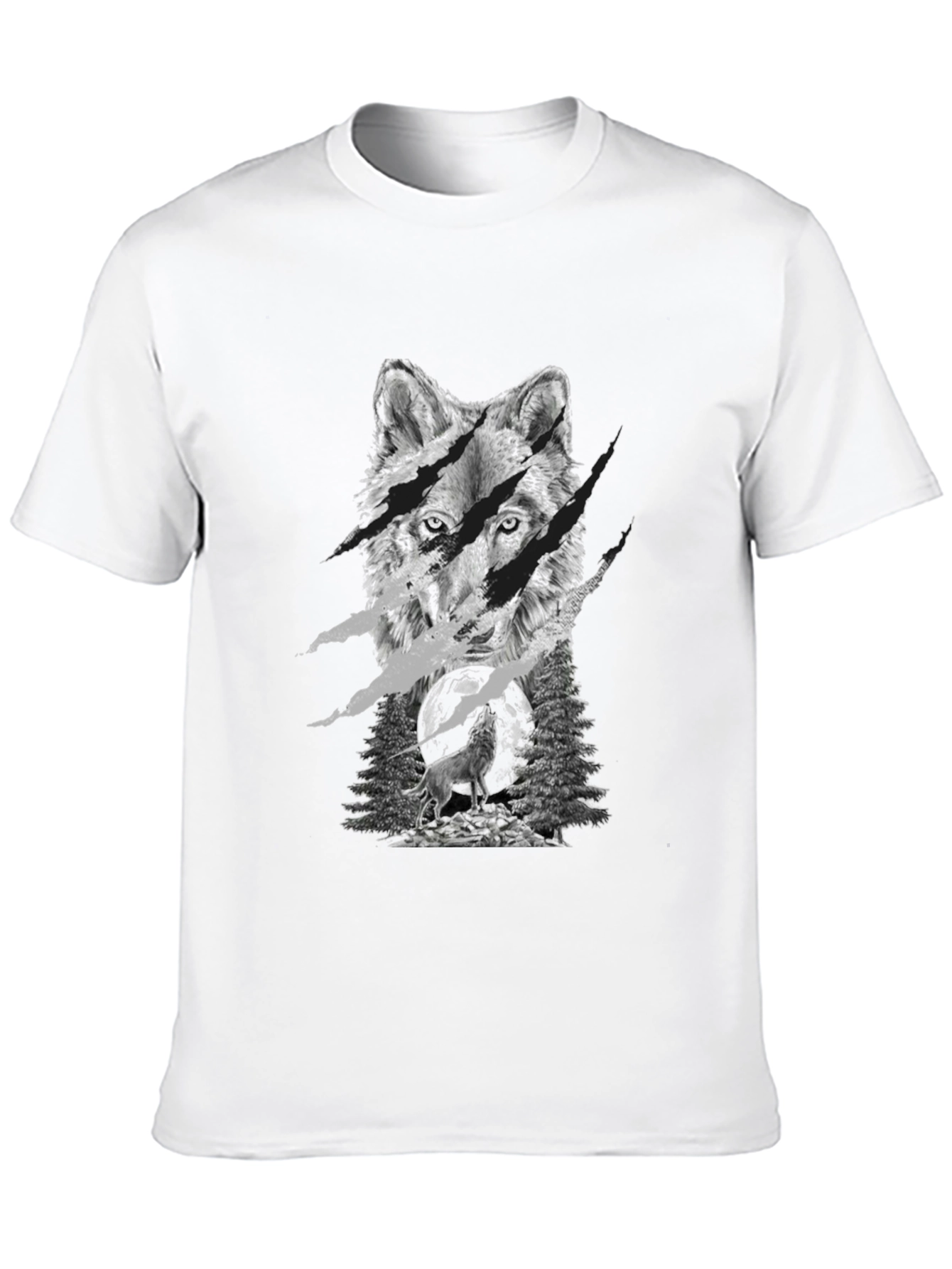 Wolf Graphic Tee - Black Cotton Blend