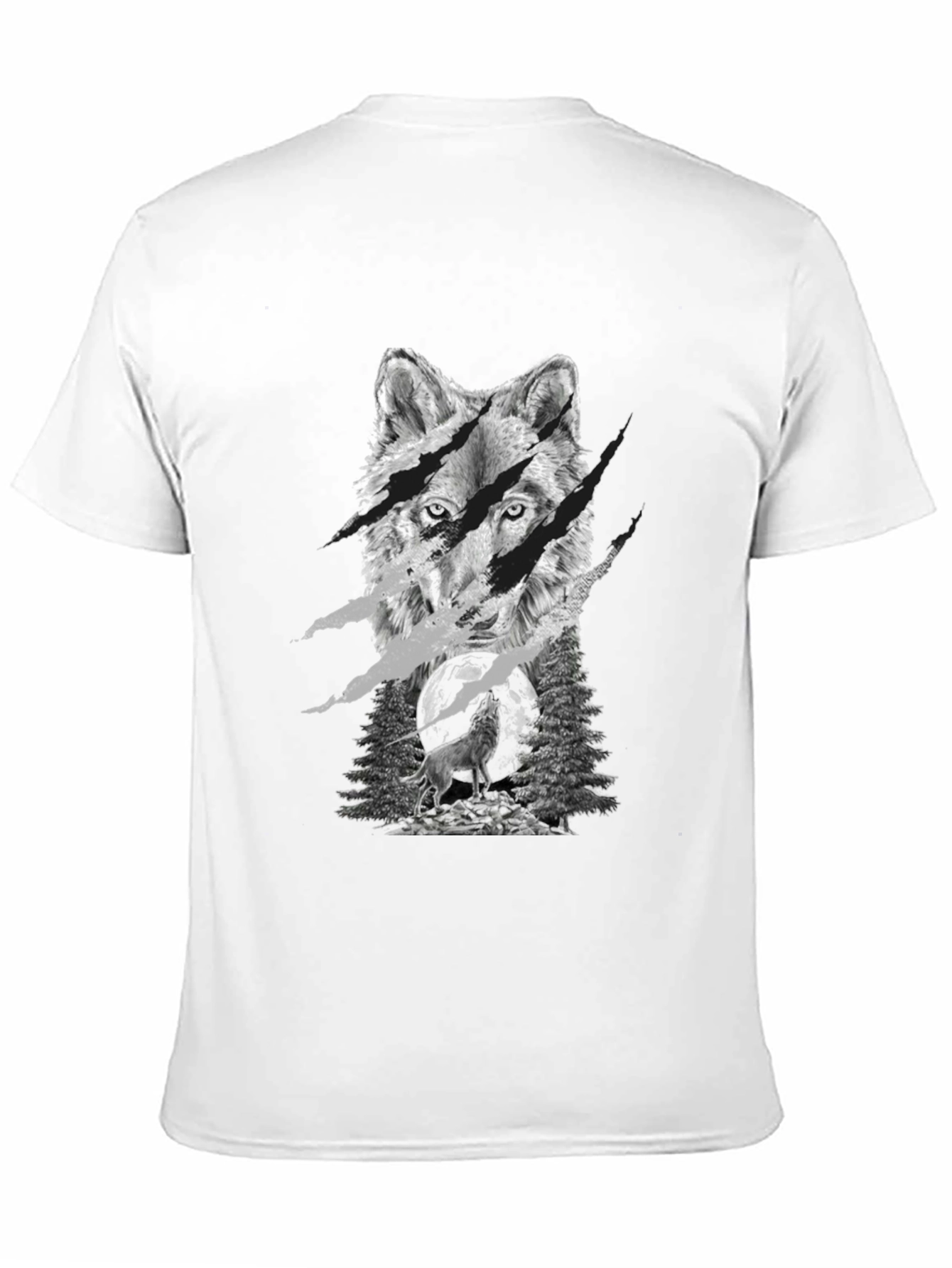 Wolf Graphic Tee - Black Cotton Blend