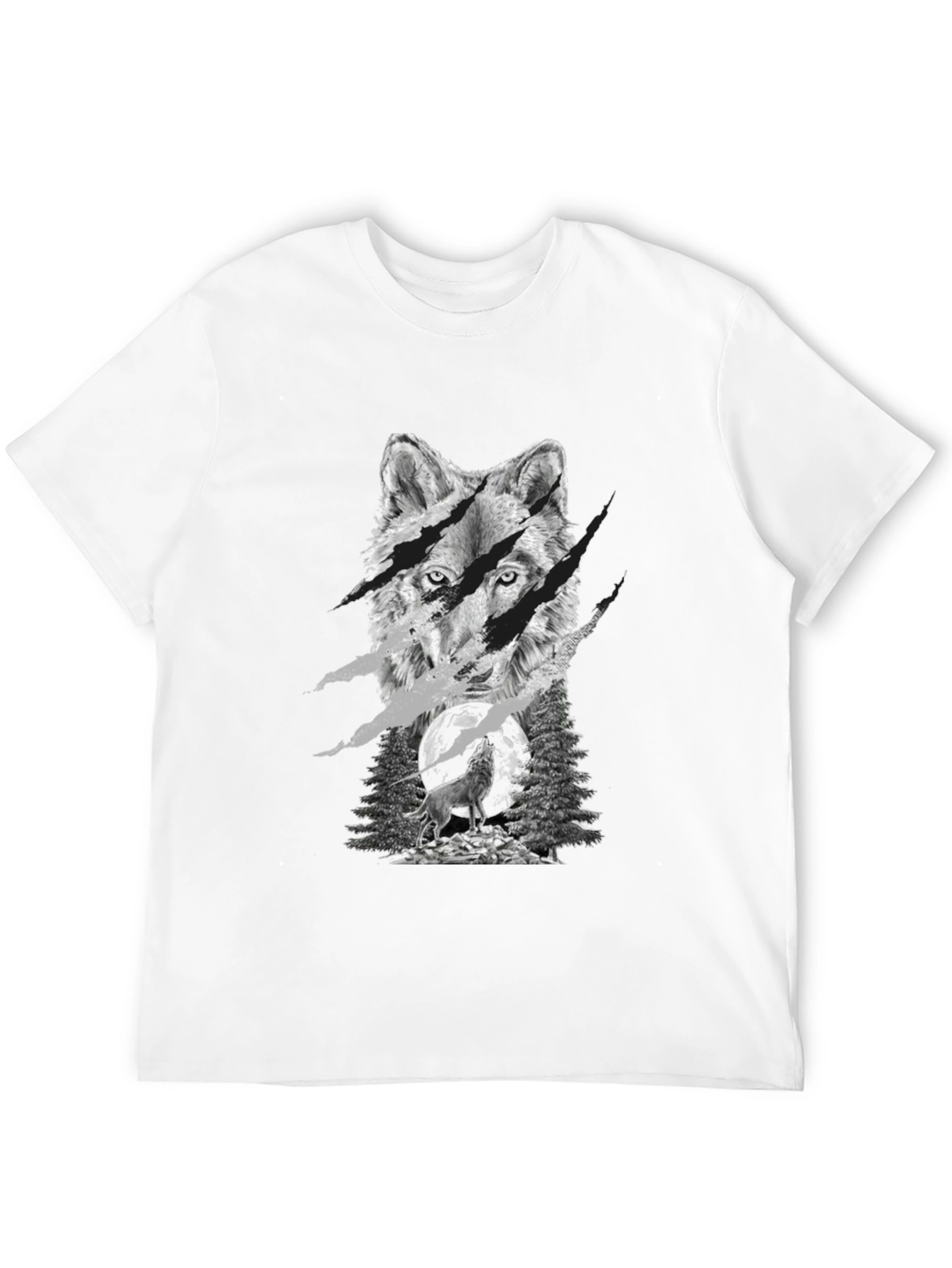 Wolf Graphic Tee - Black Cotton Blend