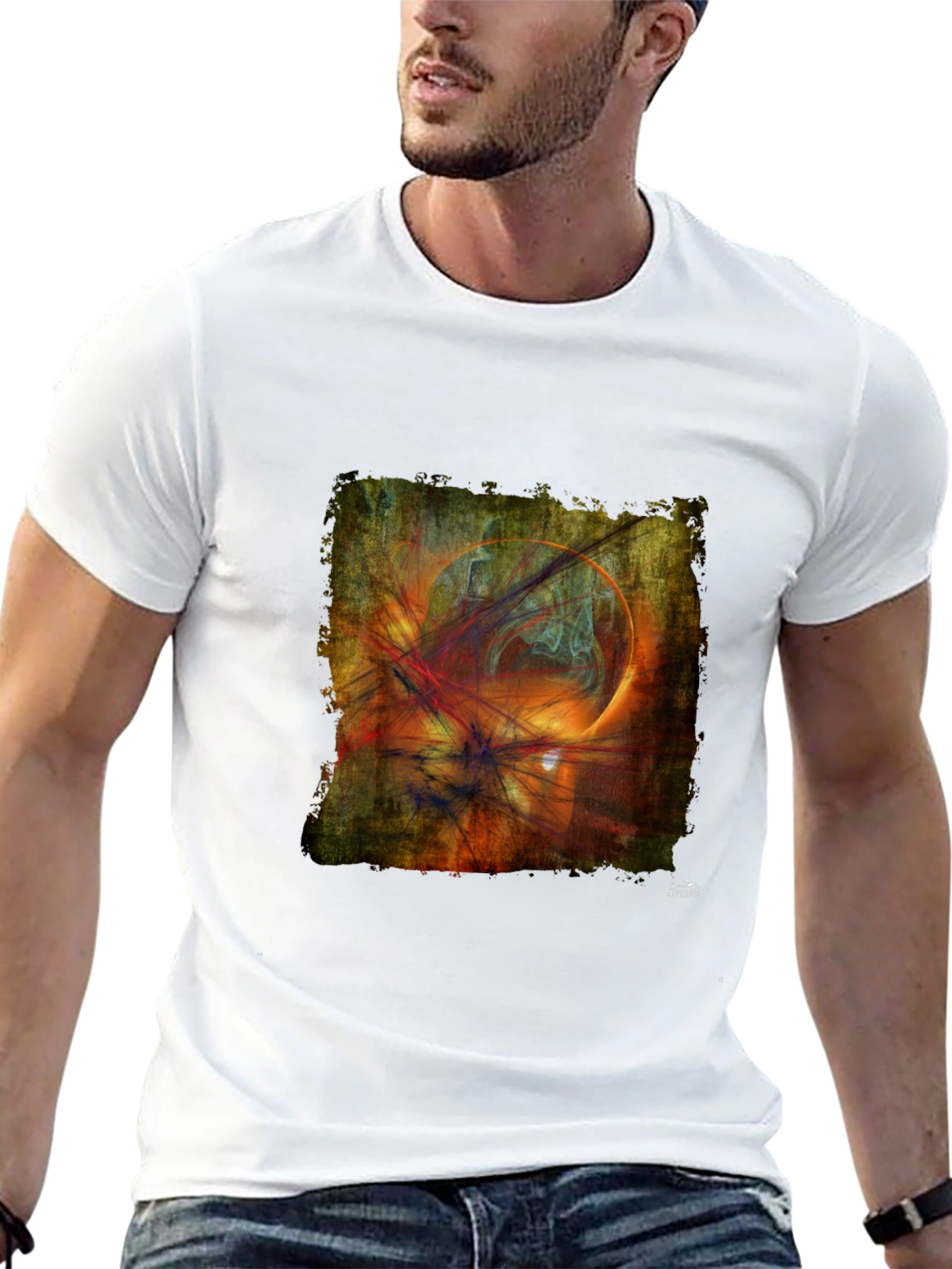 Abstract Art Graphic Tee - Mens Black T-Shirt