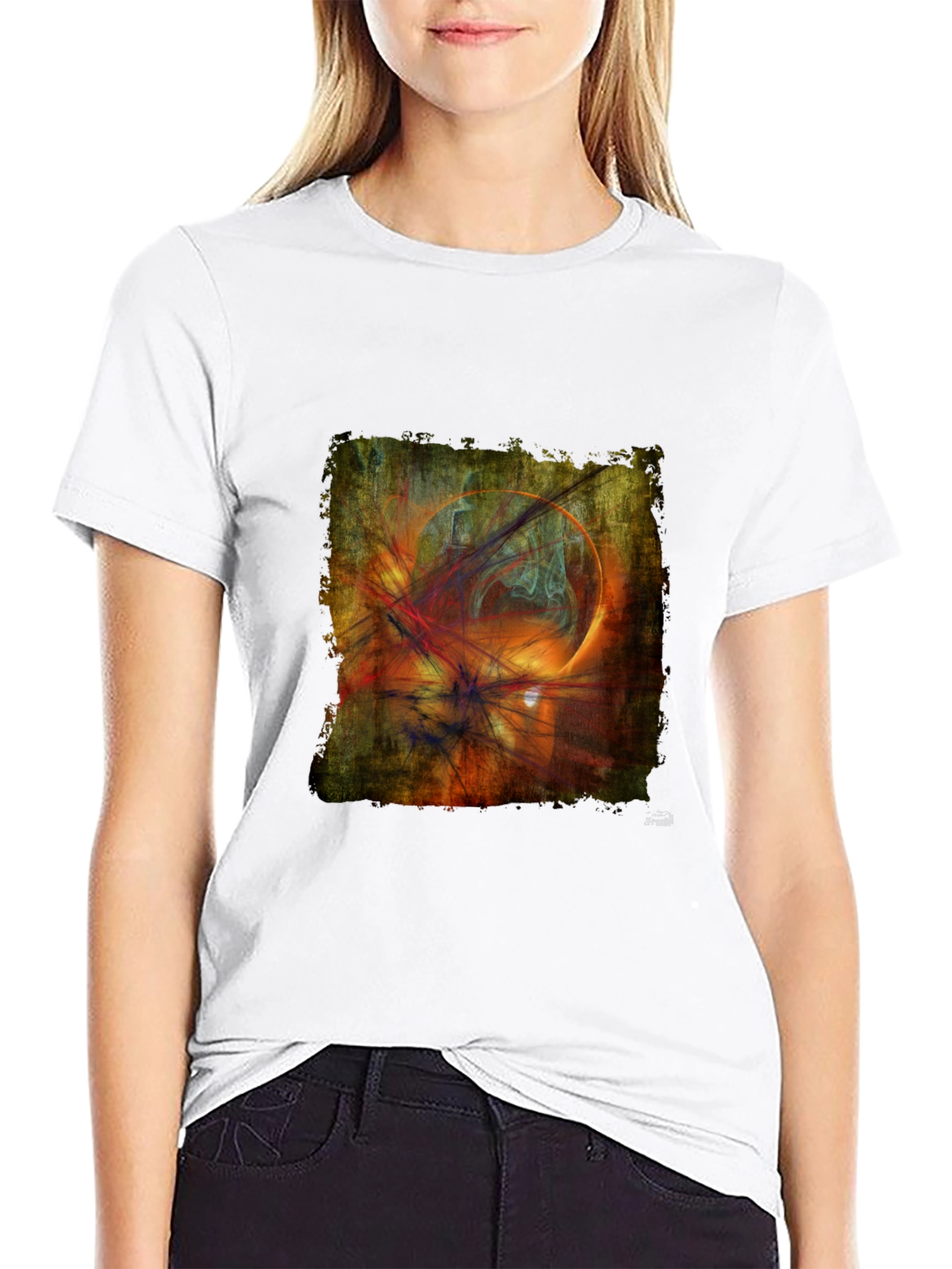 Abstract Art Graphic Tee - Mens Black T-Shirt