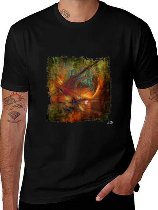 Abstract Art Graphic Tee - Mens Black T-Shirt