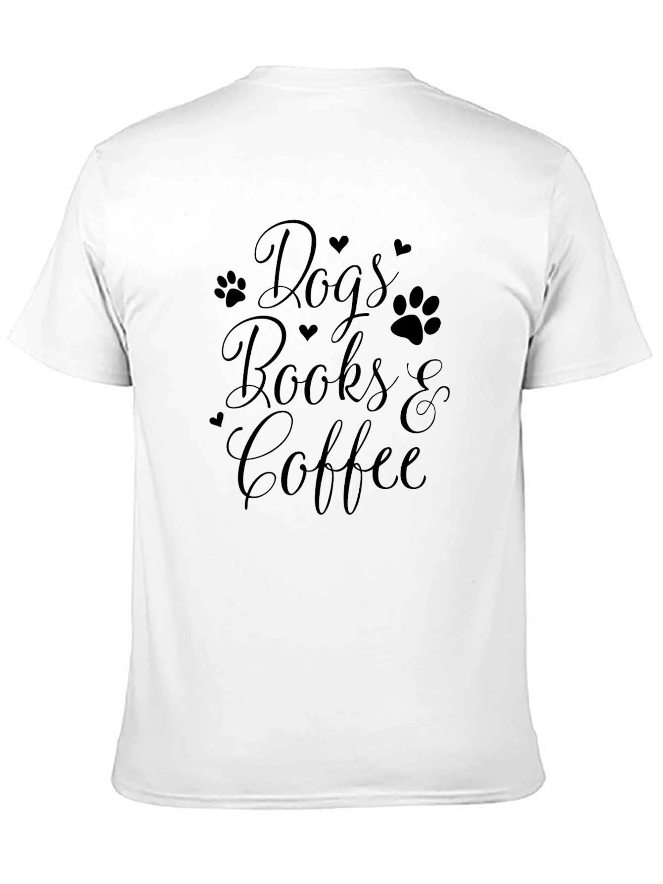 Dogs Books & Coffee Graphic Tee - Black