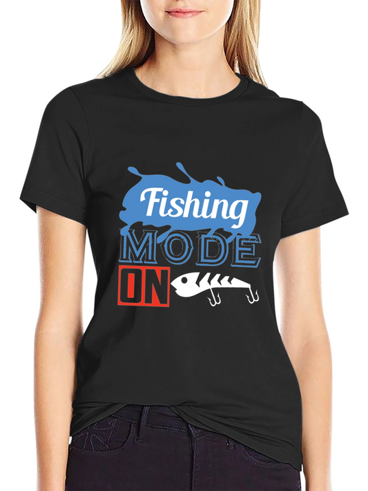 Fishing Mode On Graphic Tee - Perfect for Anglers