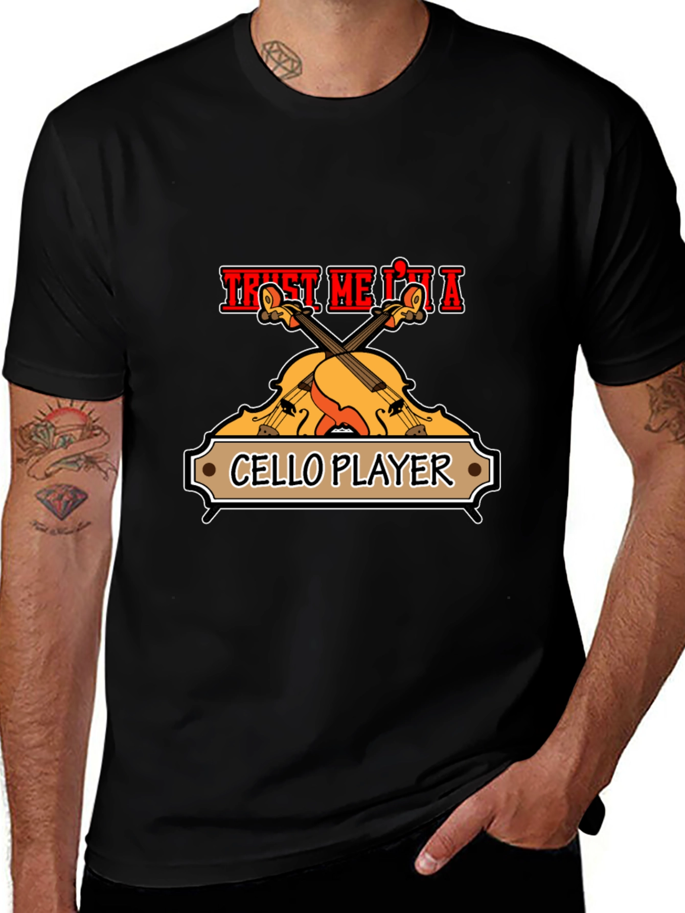 Trust Me Im A Cello Player Black T-Shirt