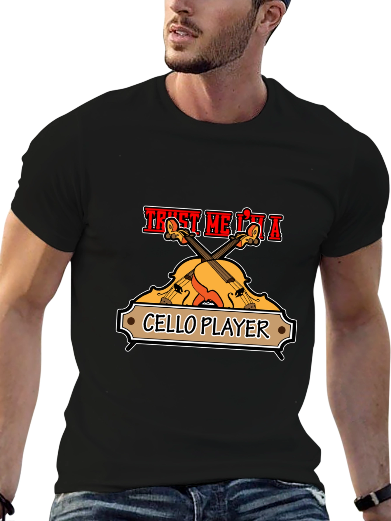 Trust Me Im A Cello Player Black T-Shirt