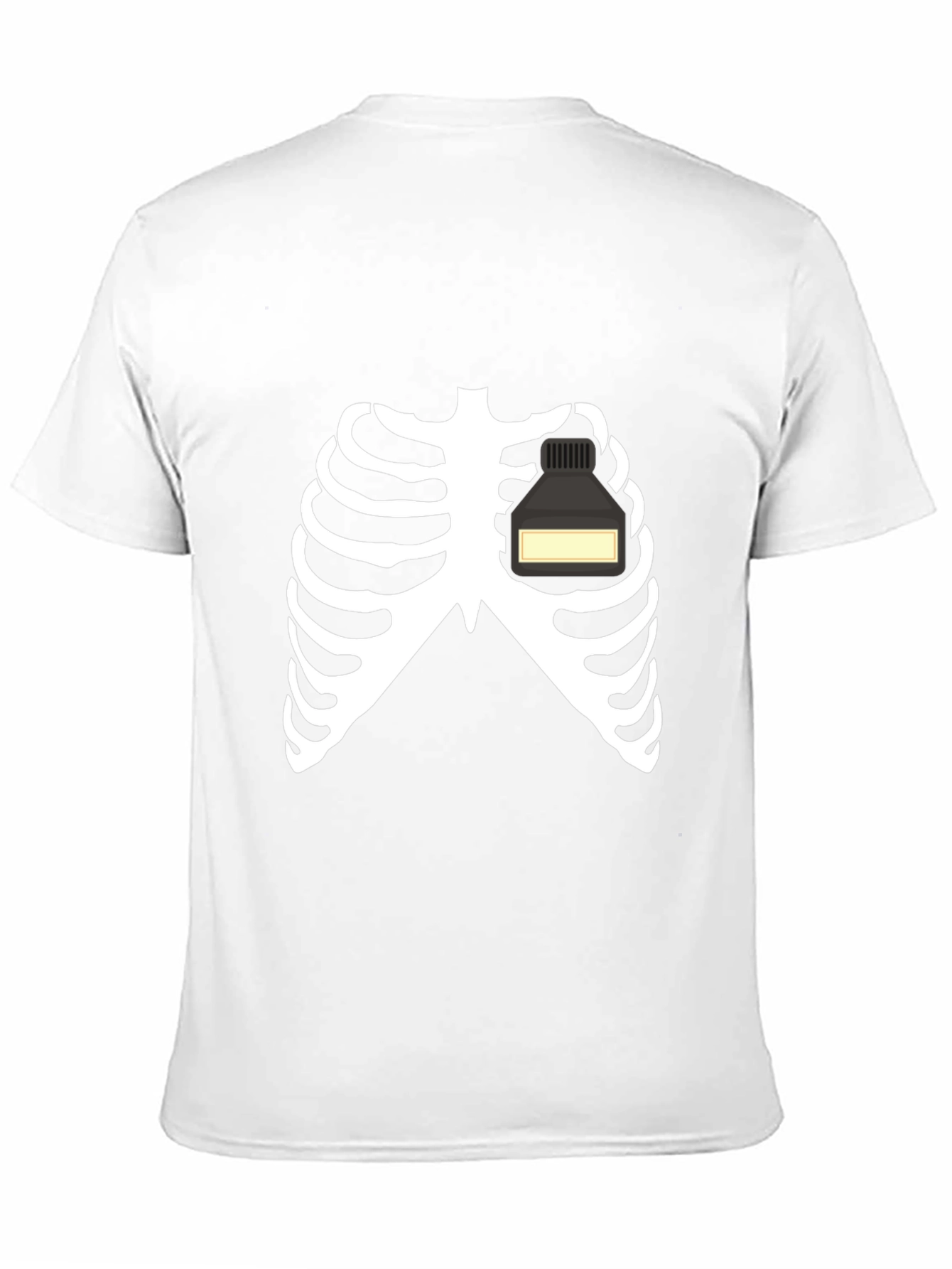 Skeleton Rib Cage Ink Bottle Heart Graphic Tee