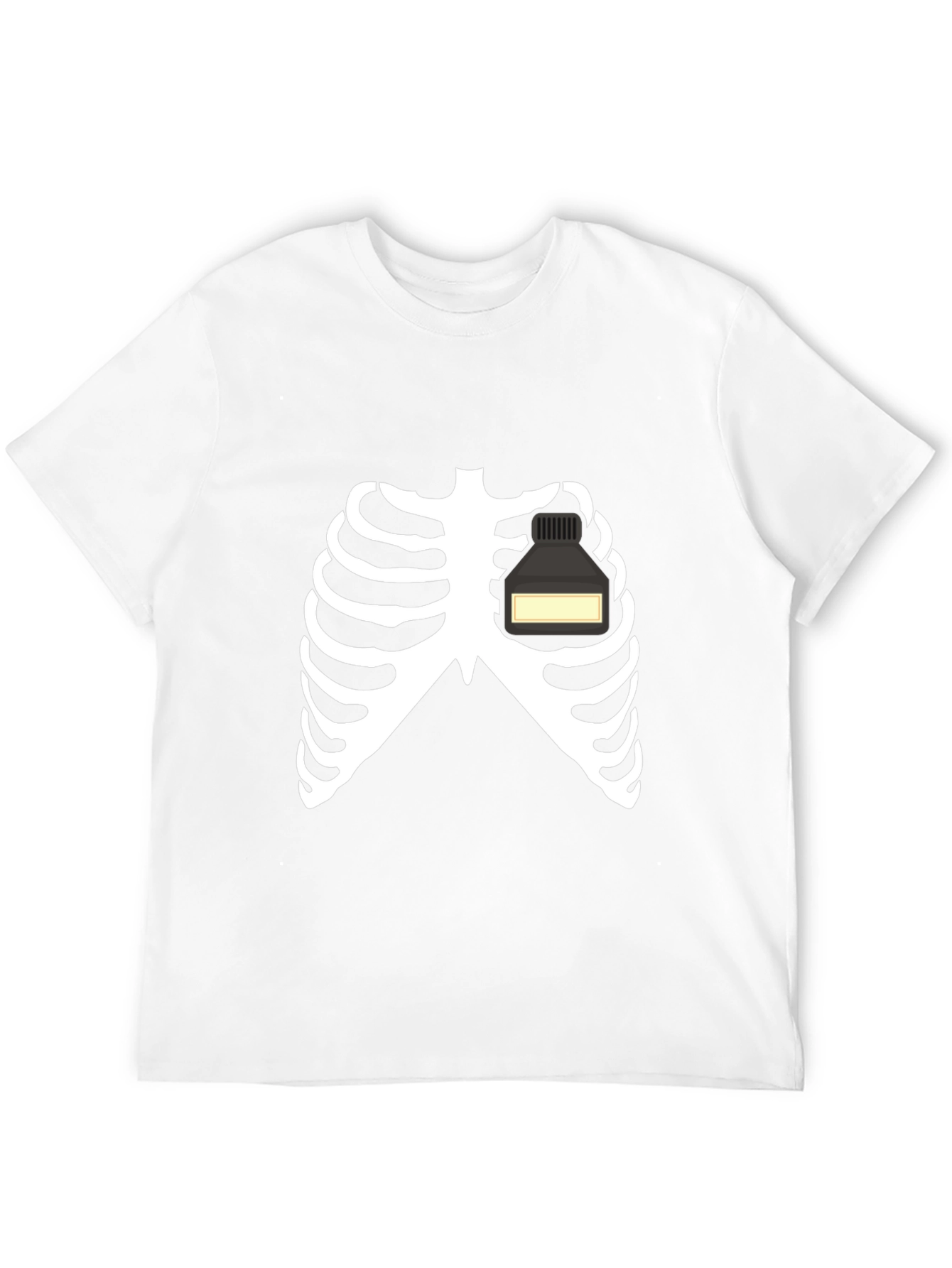 Skeleton Rib Cage Ink Bottle Heart Graphic Tee
