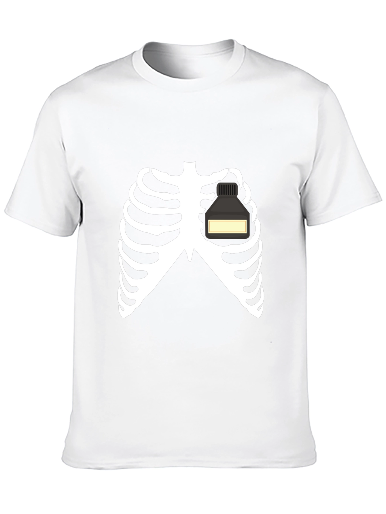 Skeleton Rib Cage Ink Bottle Heart Graphic Tee