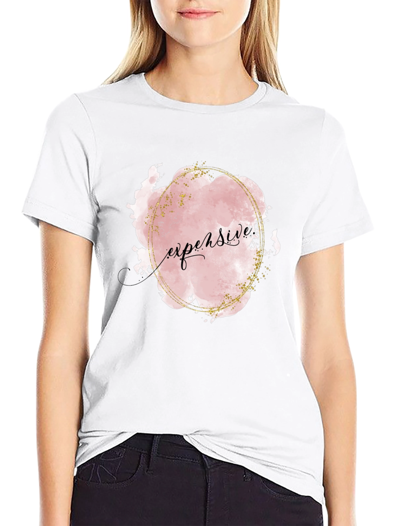 Expensive Graphic Print Black T-Shirt