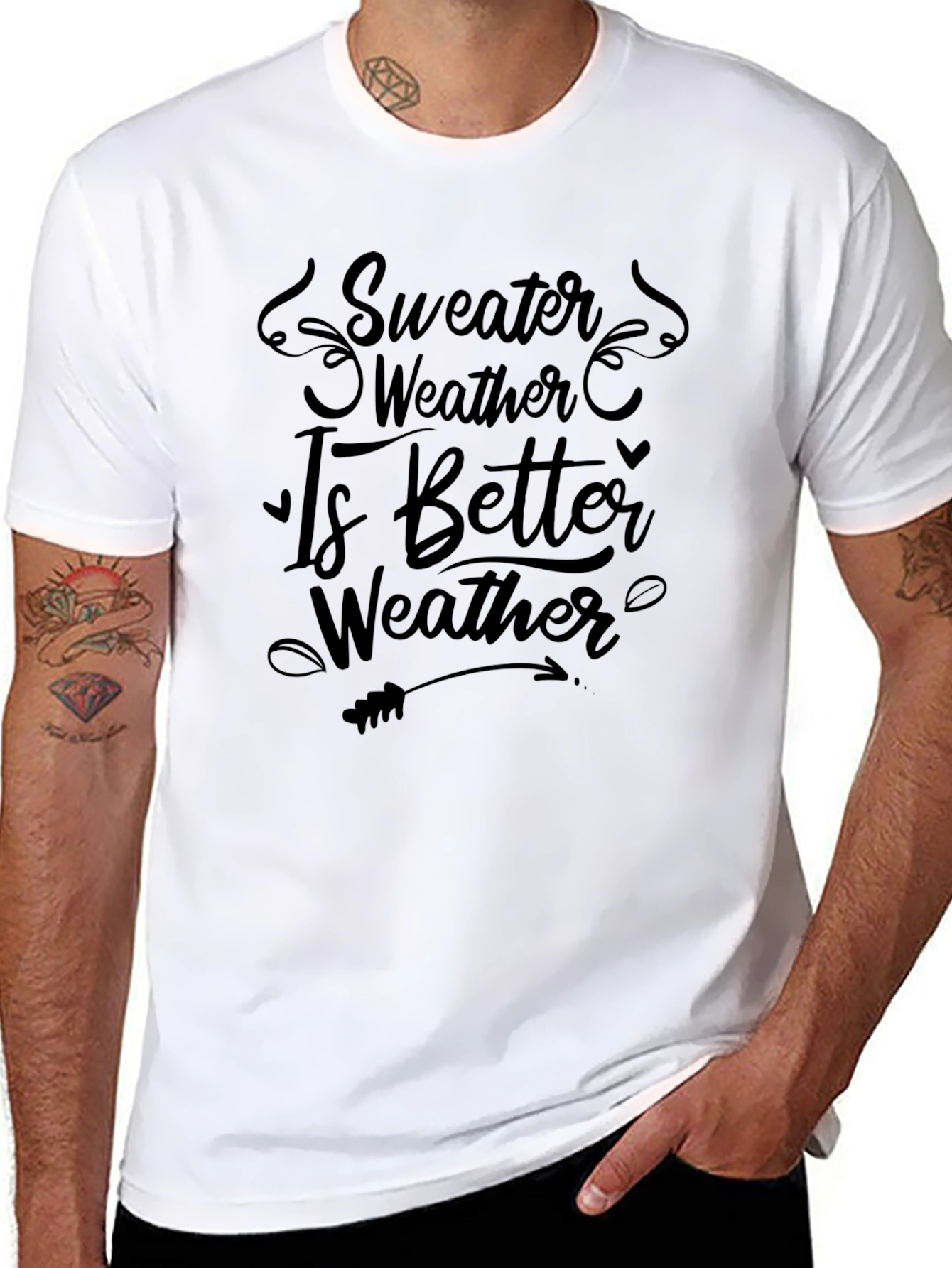 Sweater Weather Graphic Tee - Black Comfort Fit