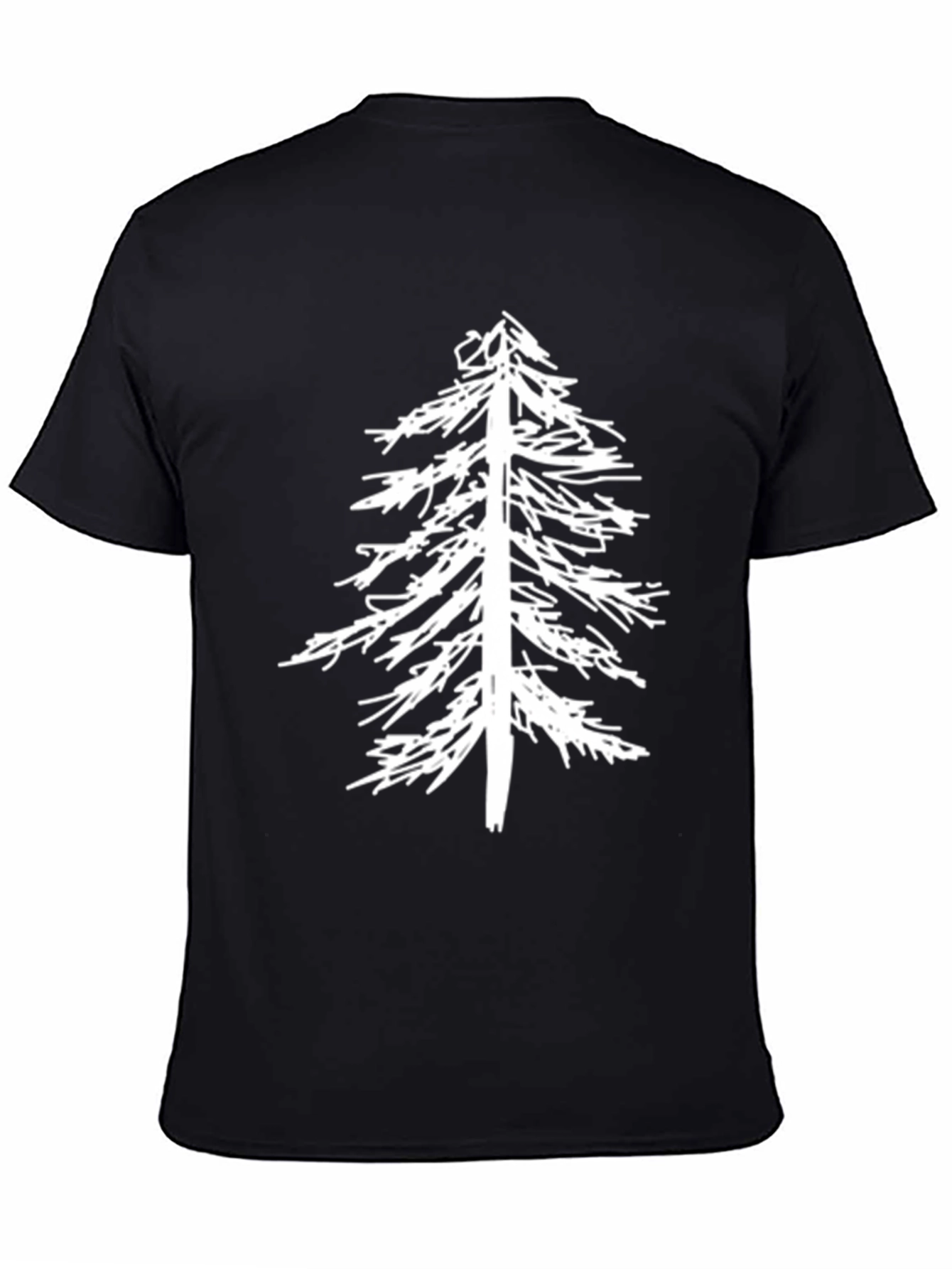 Mens Black Tee with Tree Graphic