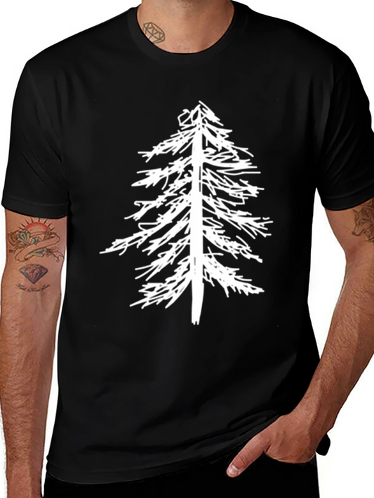 Mens Black Tee with Tree Graphic