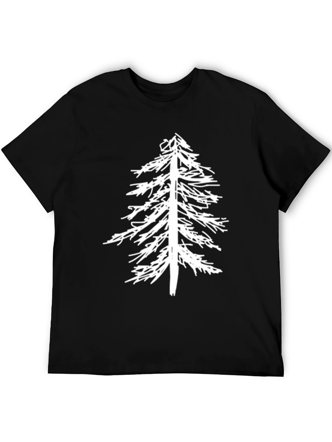 Mens Black Tee with Tree Graphic