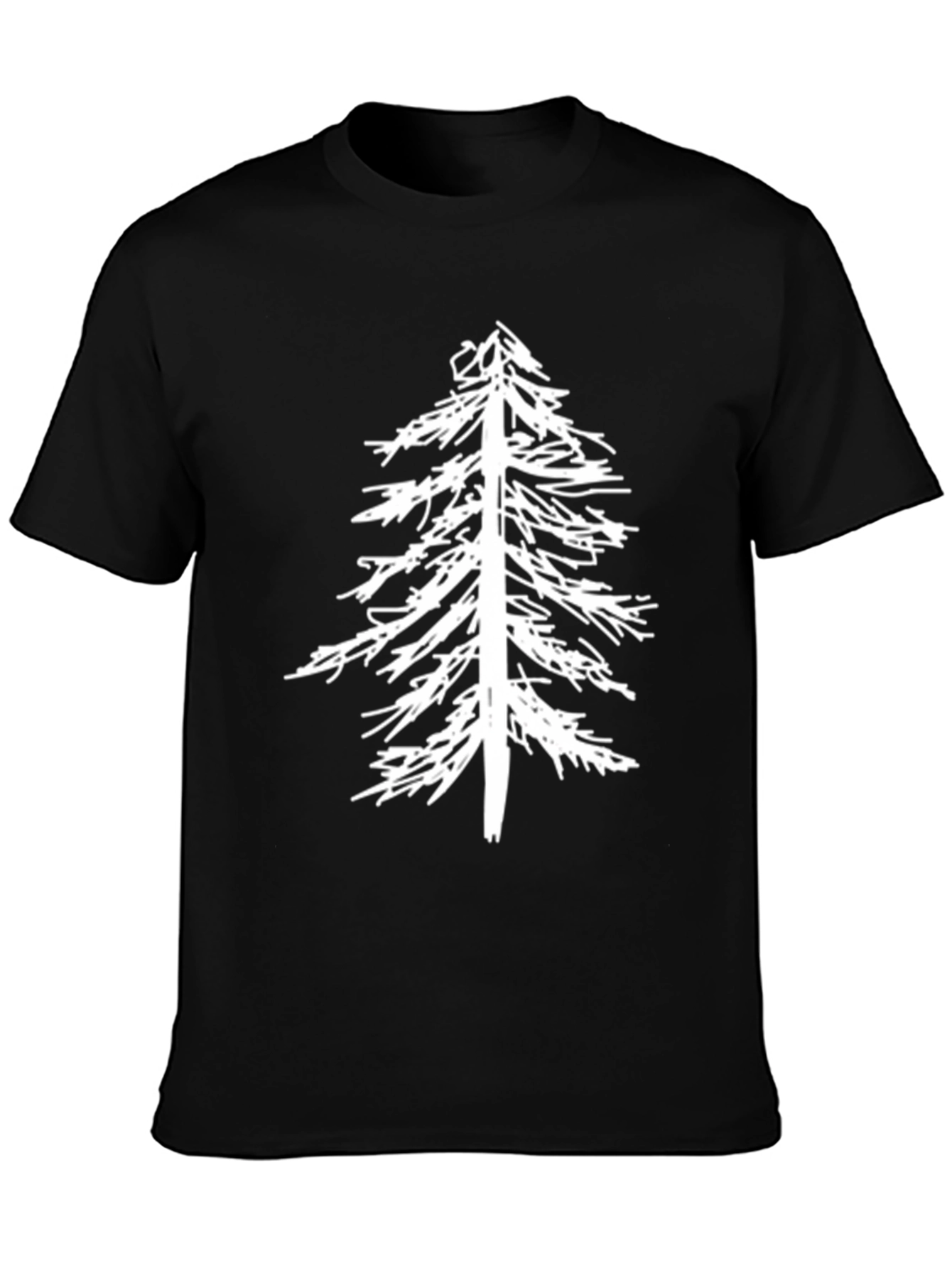 Mens Black Tee with Tree Graphic