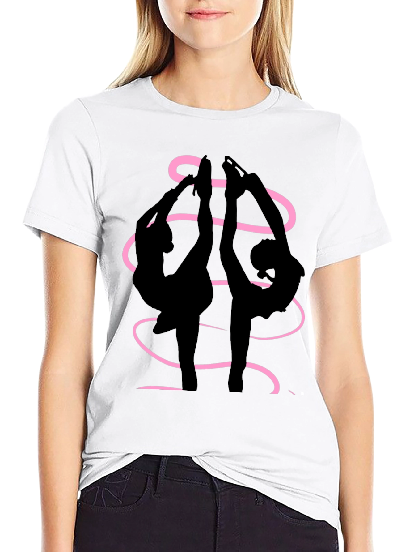 Figure Skaters Graphic Tee - Black Cotton Blend