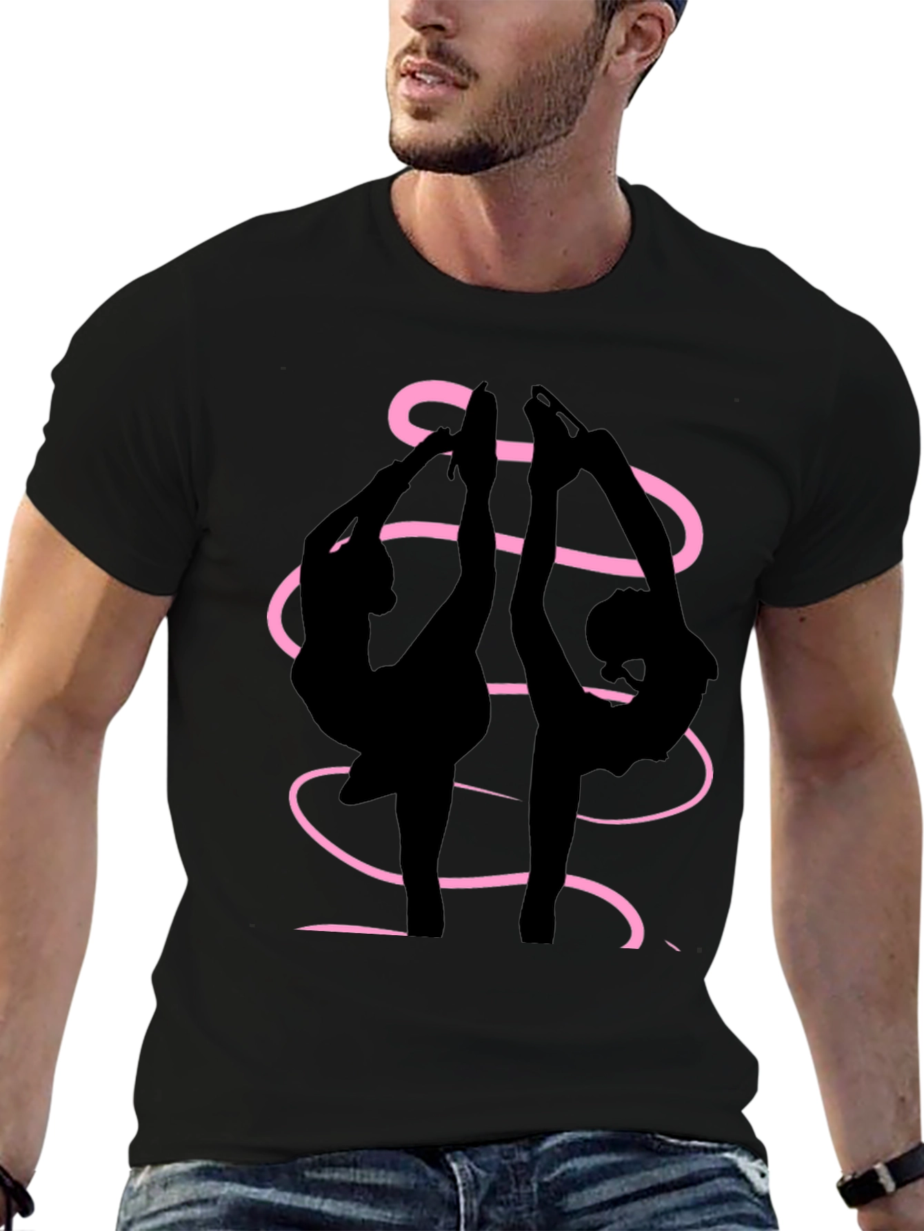 Figure Skaters Graphic Tee - Black Cotton Blend