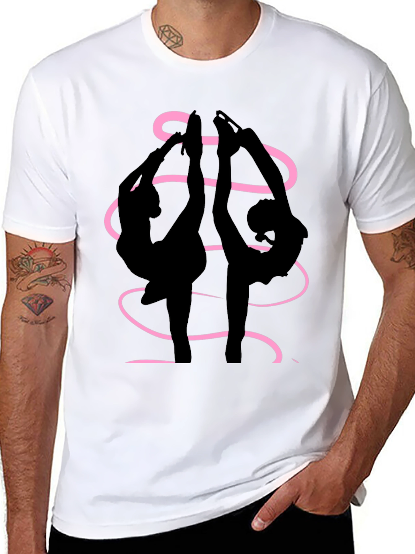 Figure Skaters Graphic Tee - Black Cotton Blend