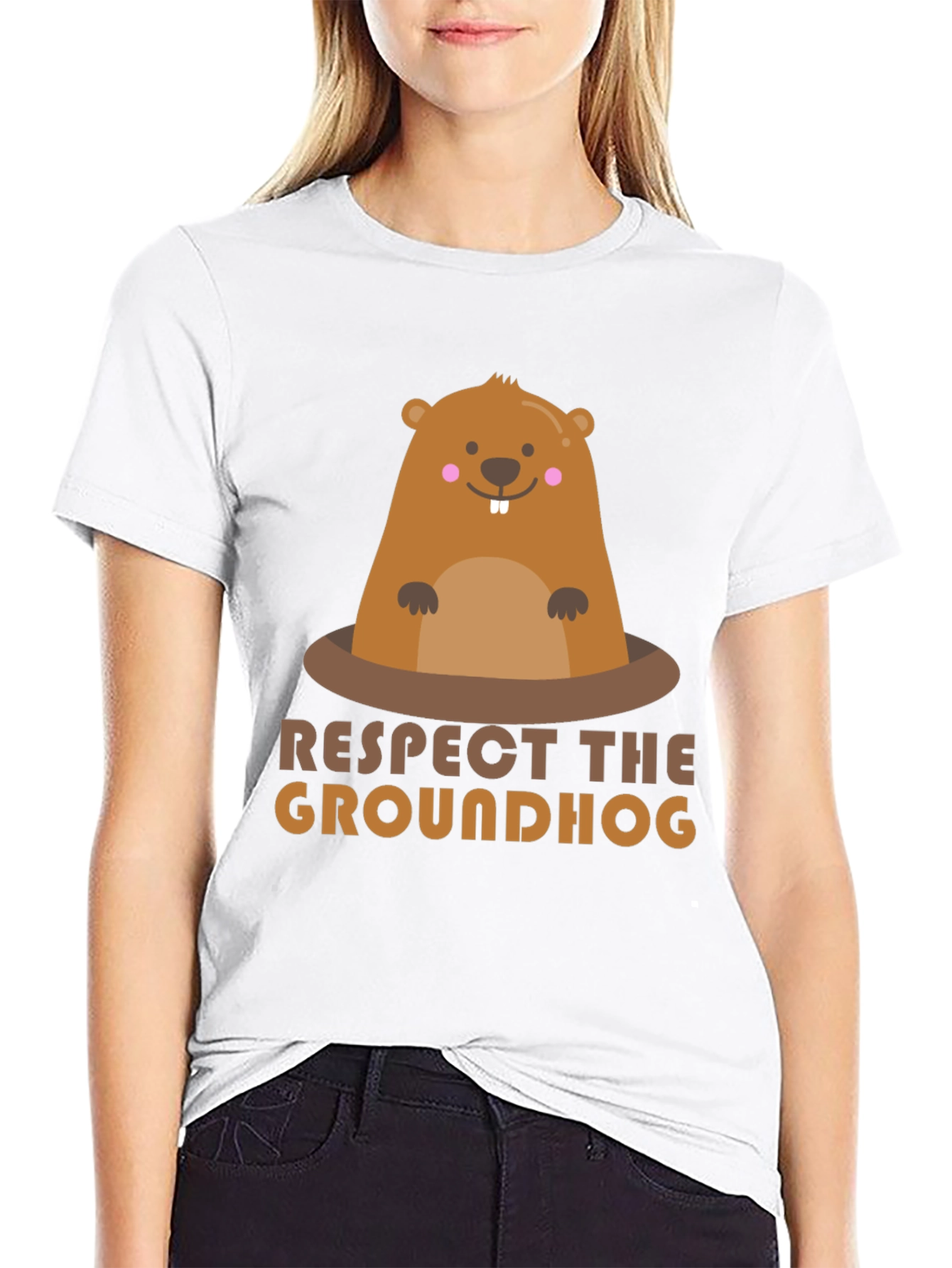Respect the Groundhog Graphic T-Shirt