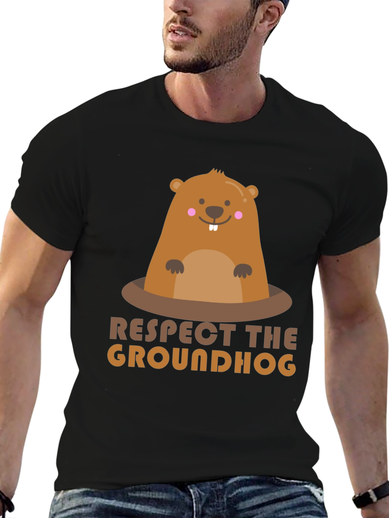 Respect the Groundhog Graphic T-Shirt