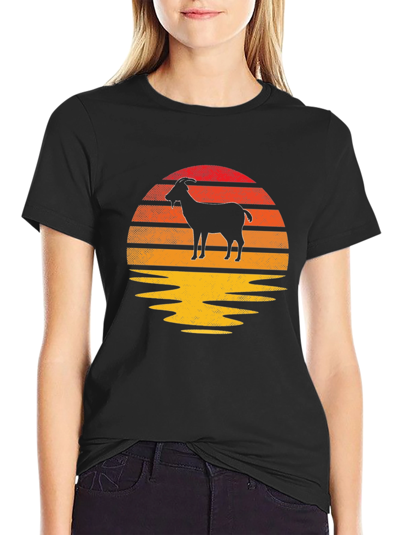 Goat Sunset Graphic Tee